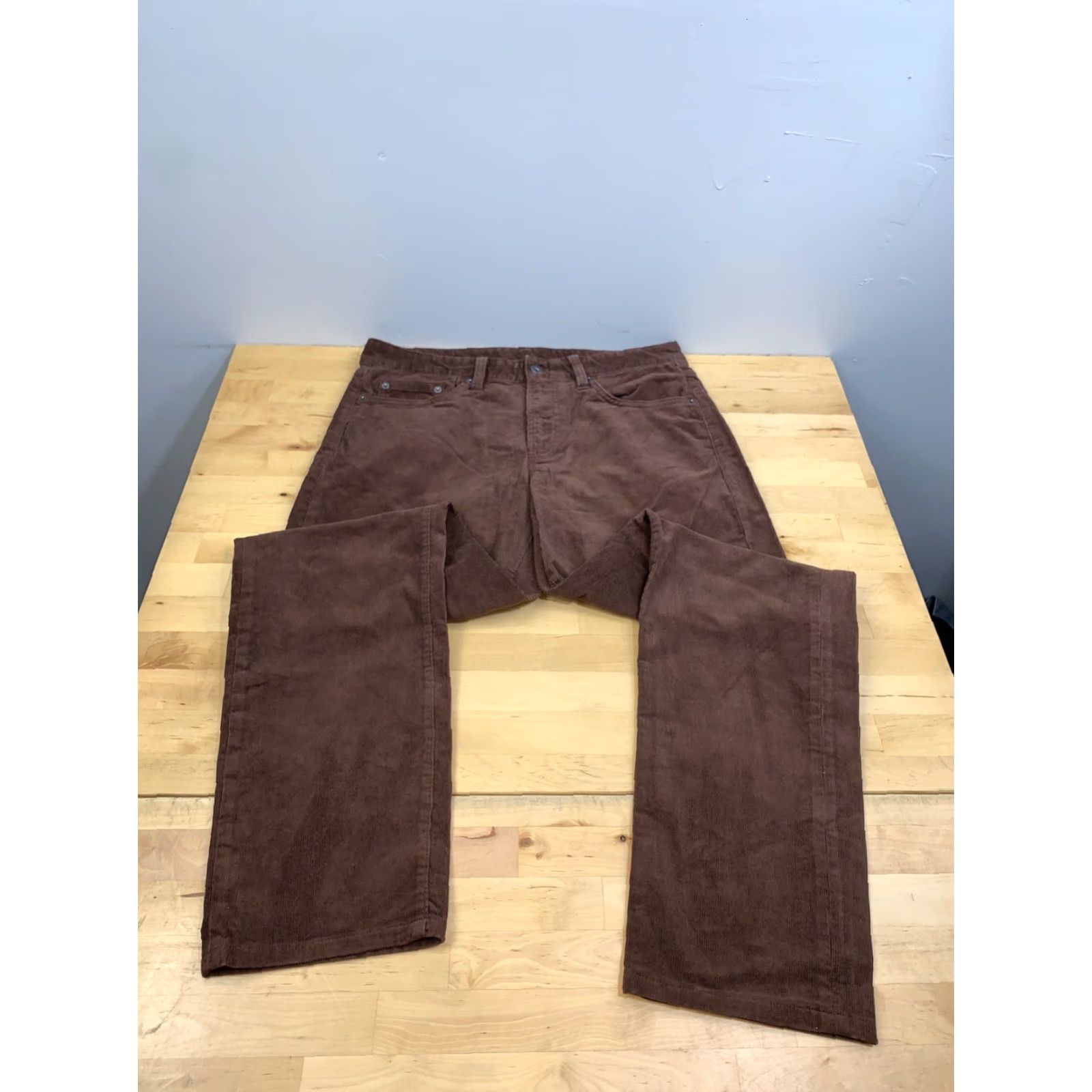 Bonobos Bonobos Pants Mens Slim Corduroy Brown 31x32 Regular Waist 31 Inseam 32 Flat Front Button Closure Straight Leg Casual 12148 Size US 31 - 6 Thumbnail