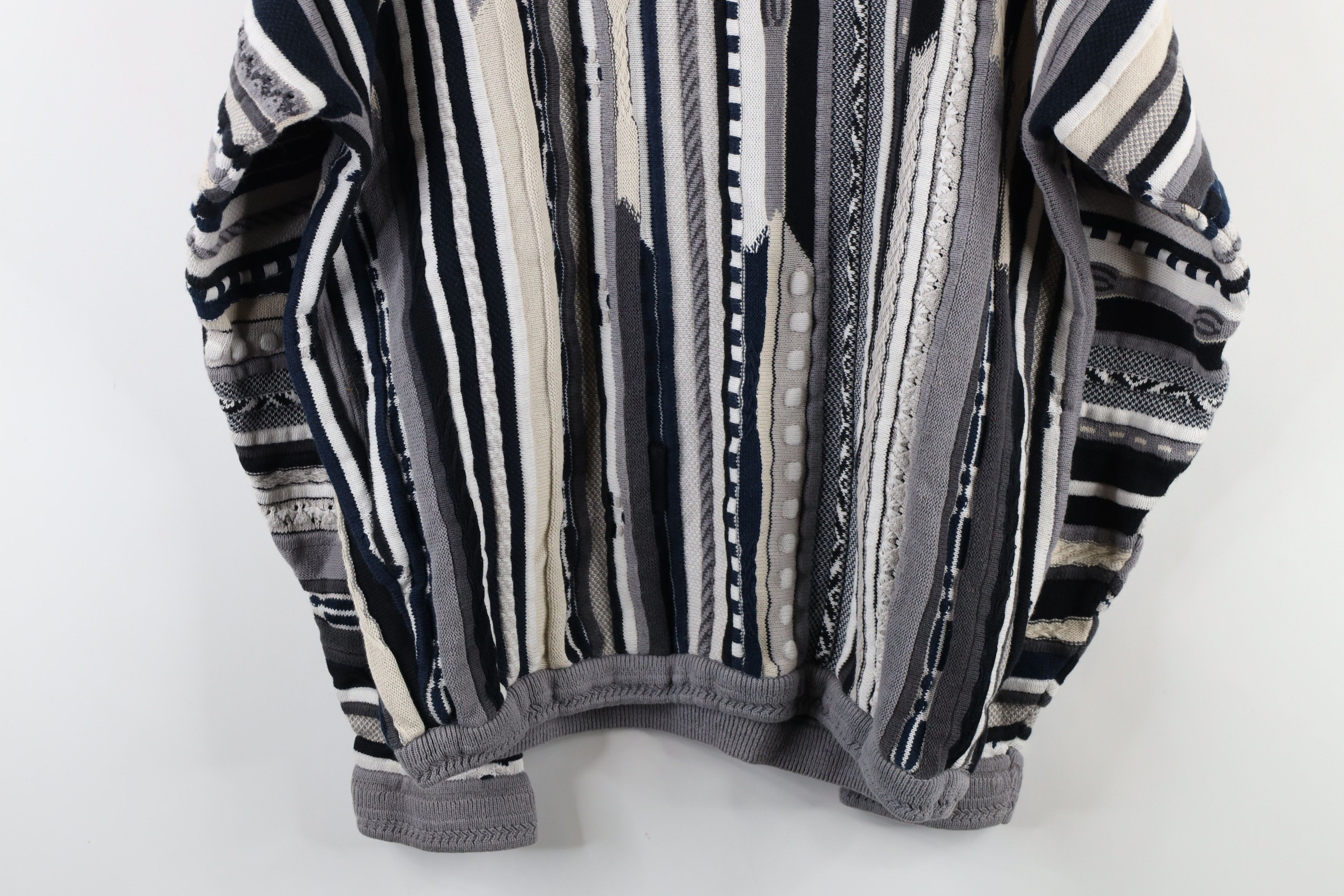 Vintage Vintage 90s Coogi Style Striped Chunky Knit Sweater Size US L / EU 52-54 / 3 - 12 Thumbnail