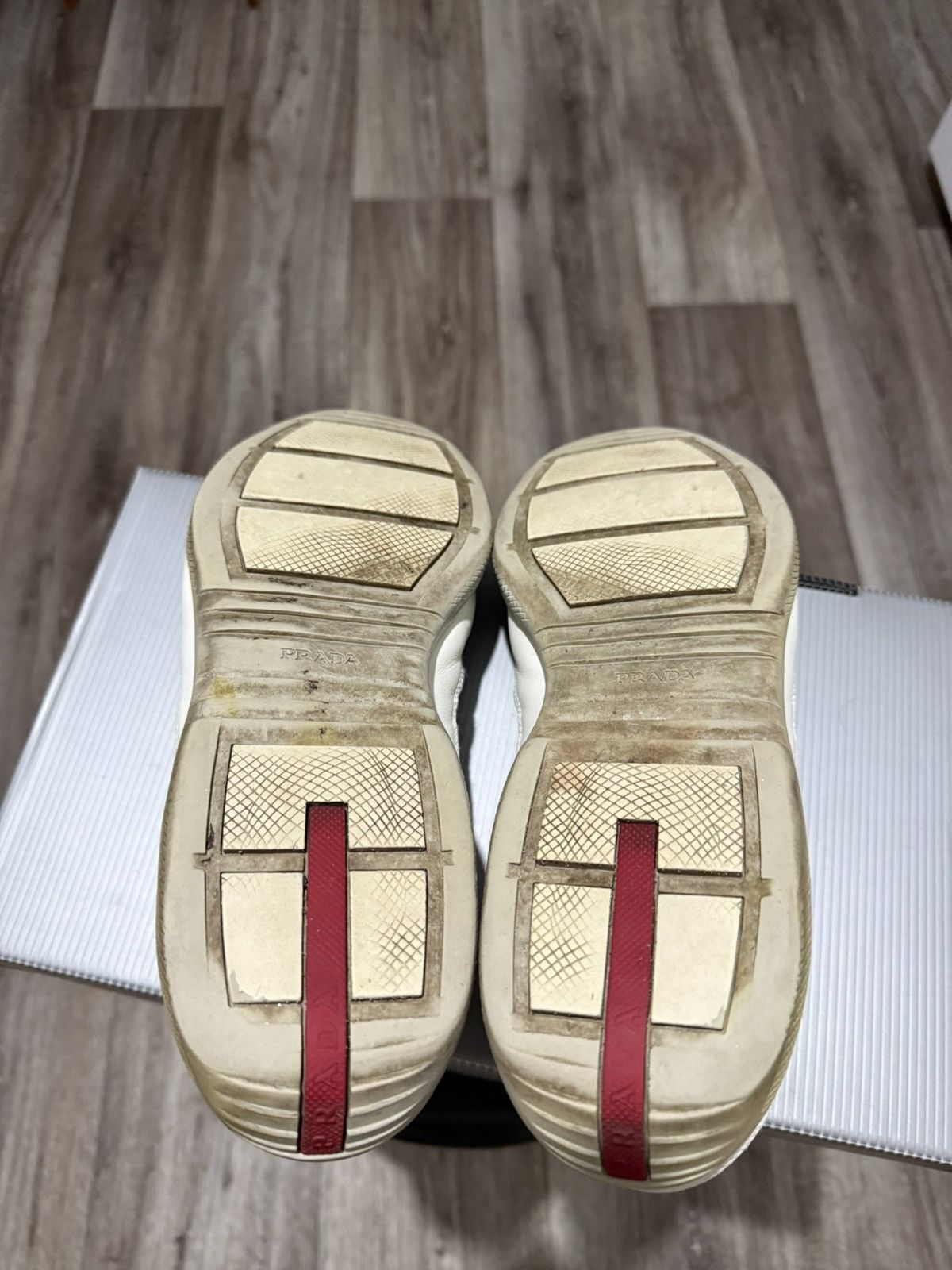 Prada PRADA AMERICAS CUP LEATHER SNEAKERS MEN’S SHOES WHITE 4E1298 Size US 9 / EU 42 - 15 Thumbnail