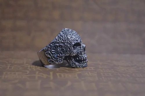 Jewelry Skull Dark Jewelry Rings Open Size Chrome Ring (Size 7-13) Size ONE SIZE - 4 Thumbnail