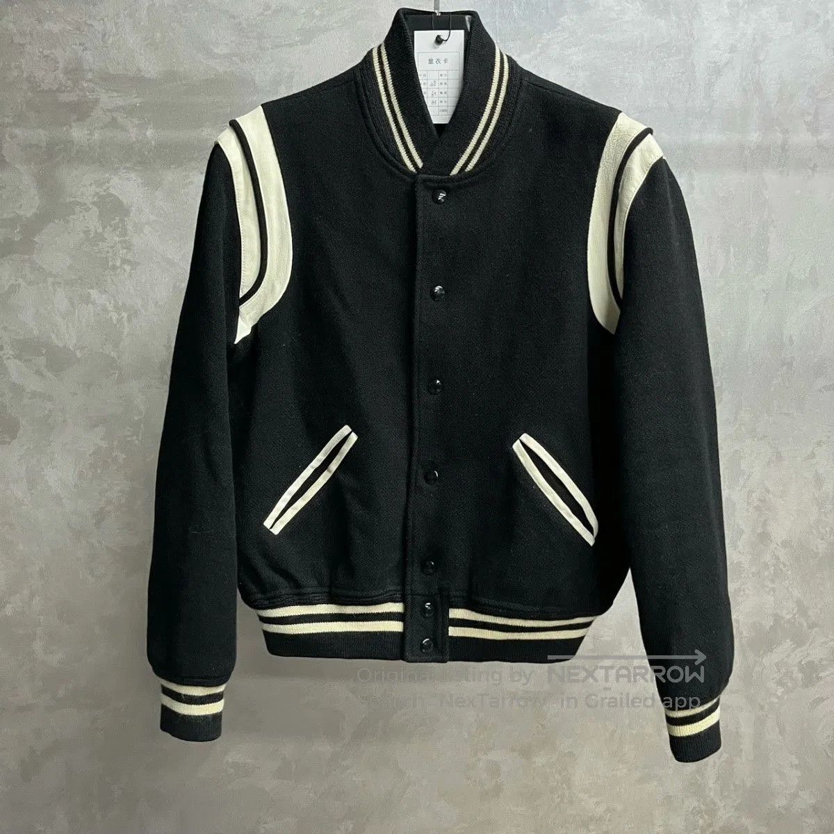 Saint Laurent Paris Saint Laurent Leather Sleeve Varsity Jacket. Size US M / EU 48-50 / 2 - 2 Thumbnail