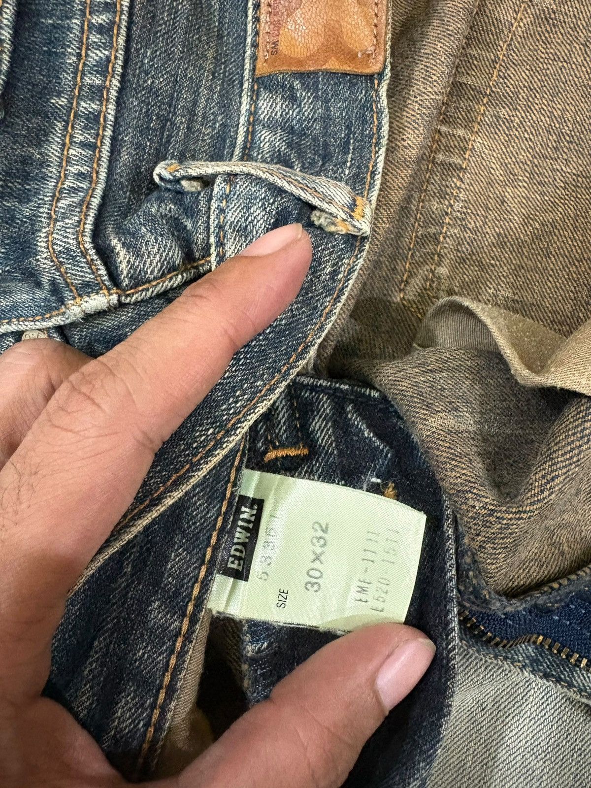 Edwin Vintage Japanese Edwin 503 Mud Wash Distressed Flare Jeans Size 32" / US 10 / IT 46 - 10 Thumbnail
