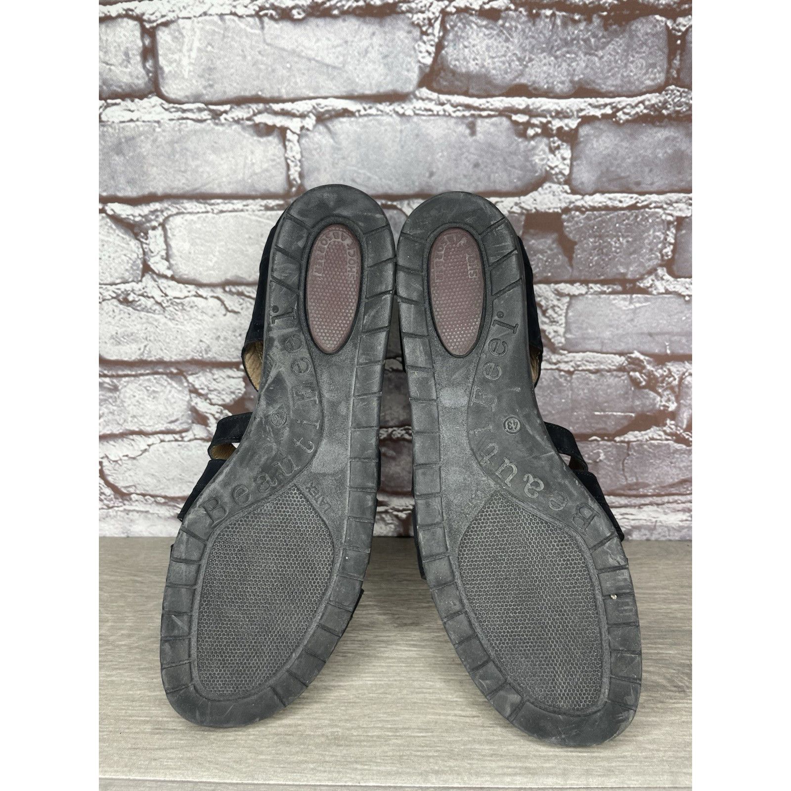 Beautiful Ful BeautiFeel Black Suede Leather Fisherman Strap Wedge Sandals Size US 12 / IT 42 - 20 Thumbnail