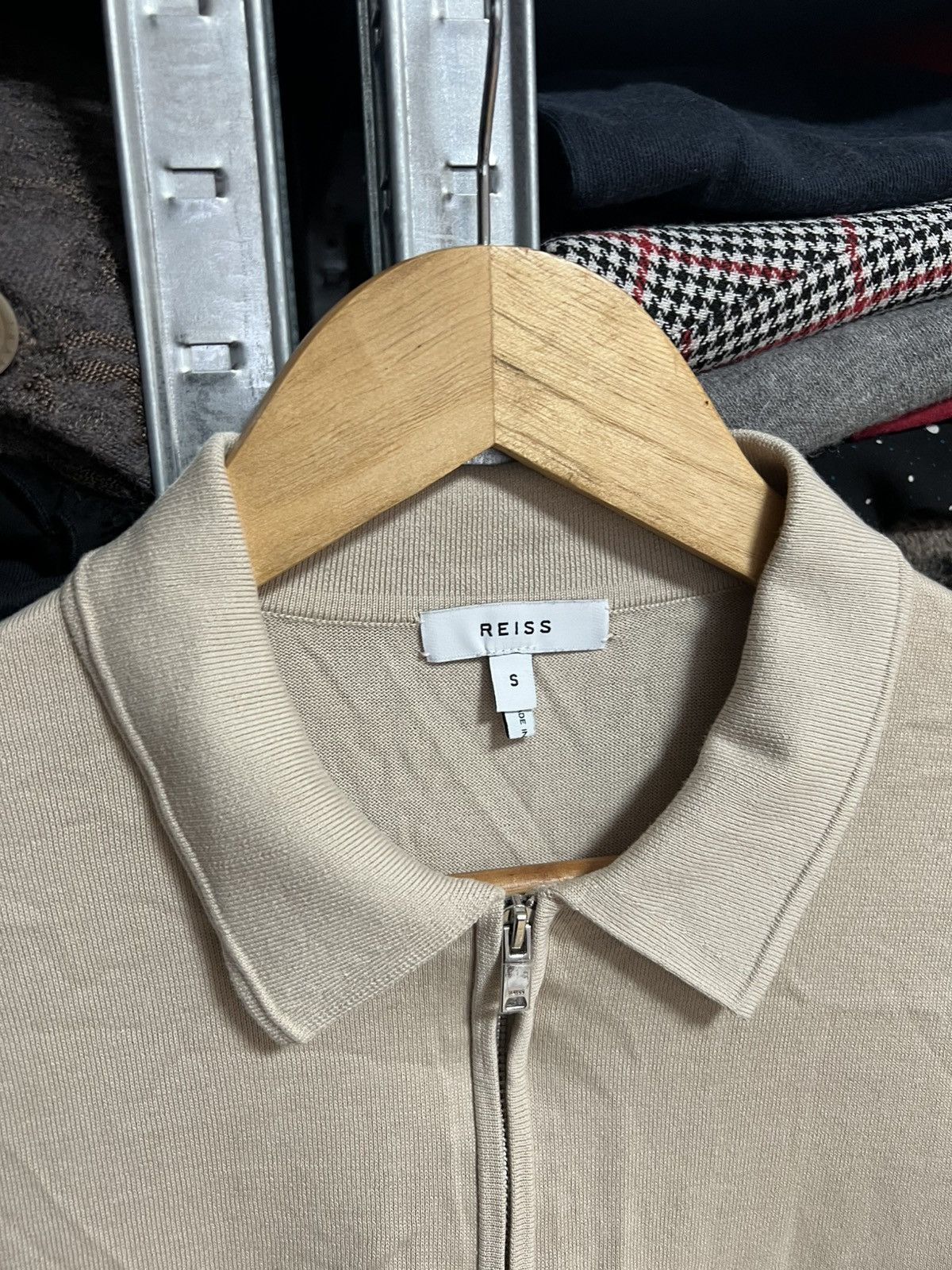 Reiss Reiss 1/4 Zip Collared Beige Sweater S Long Sleeve Pullover Size US S / EU 44-46 / 1 - 5 Thumbnail