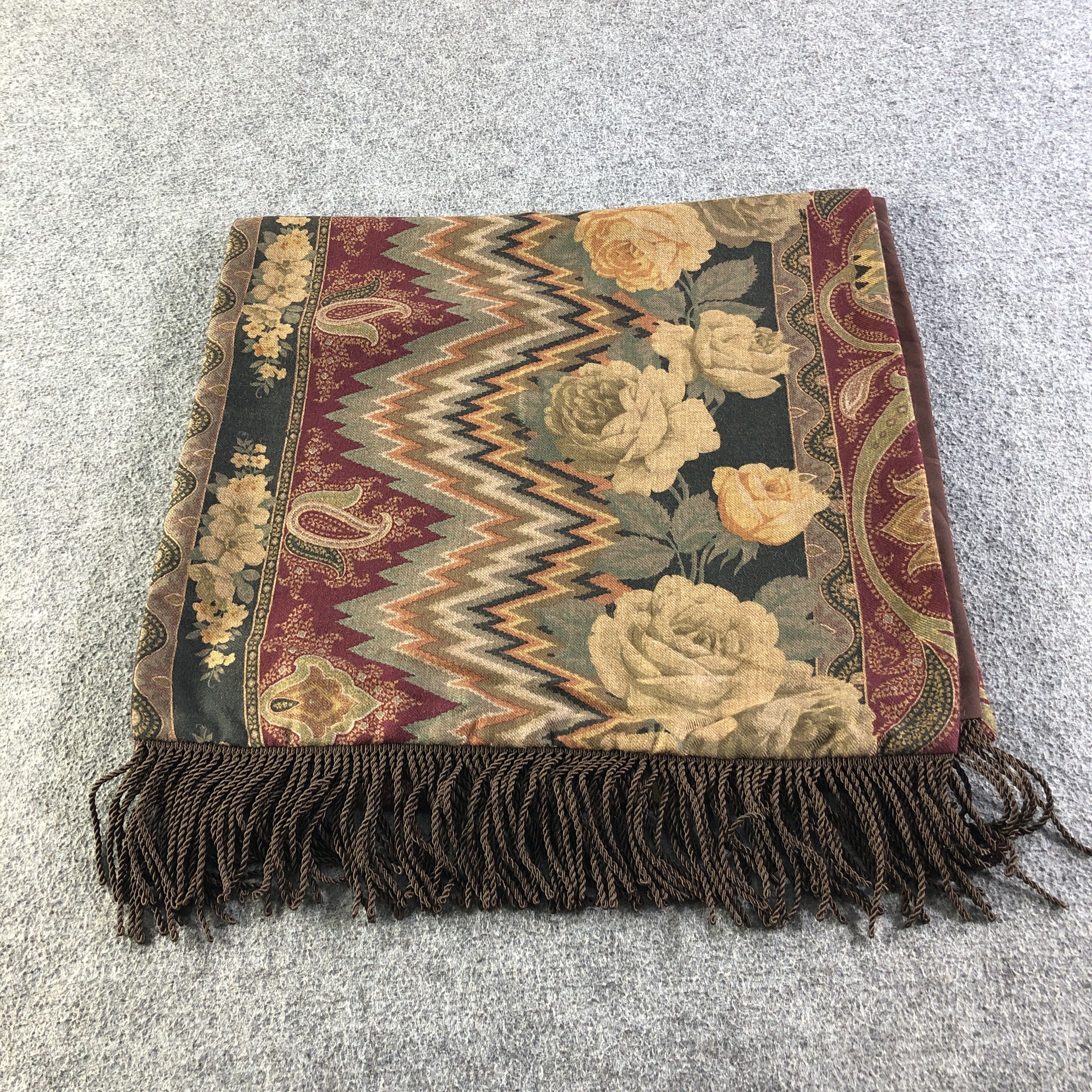 Japanese Brand Floral Wool Scarf Muffler Neckwear V2788 Size ONE SIZE - 3 Thumbnail