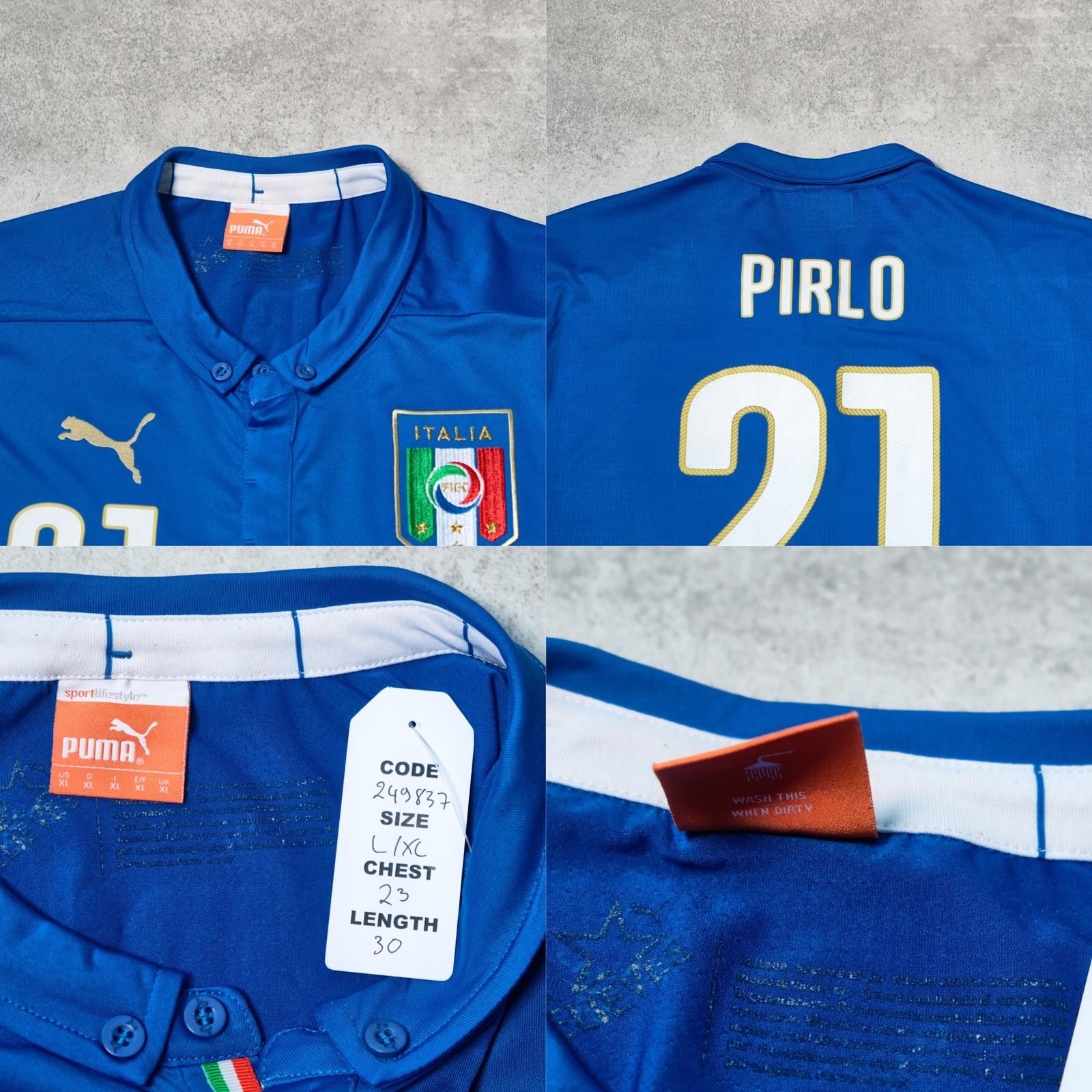 Puma 2014/15 Italy Home Shirt Puma Pirlo (L/XL) Size US L / EU 52-54 / 3 - 5 Thumbnail