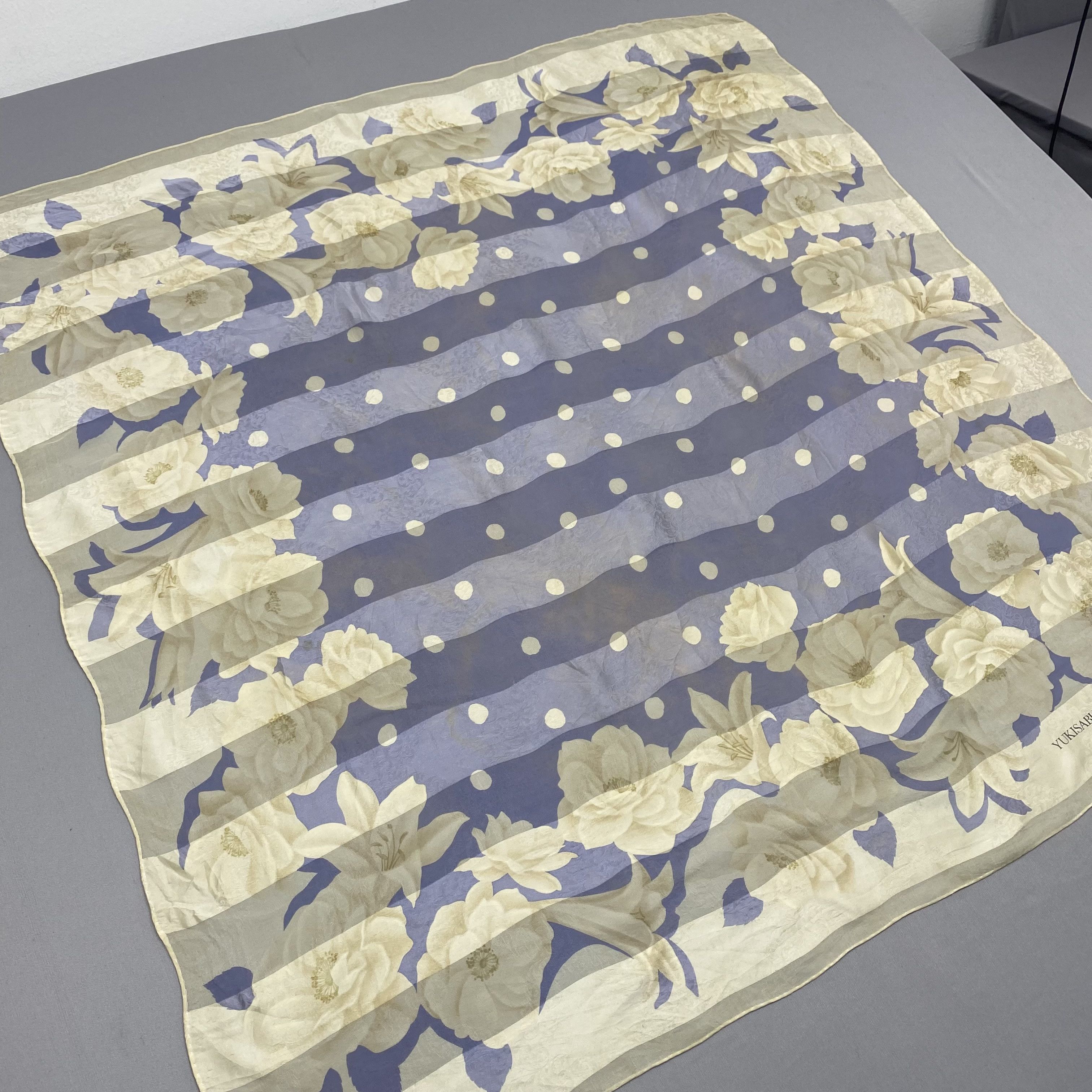 Japanese Brand Vintage Yukisaburo Watanabe SILK Scarf Twill Wraps Scarves Size ONE SIZE - 3 Thumbnail