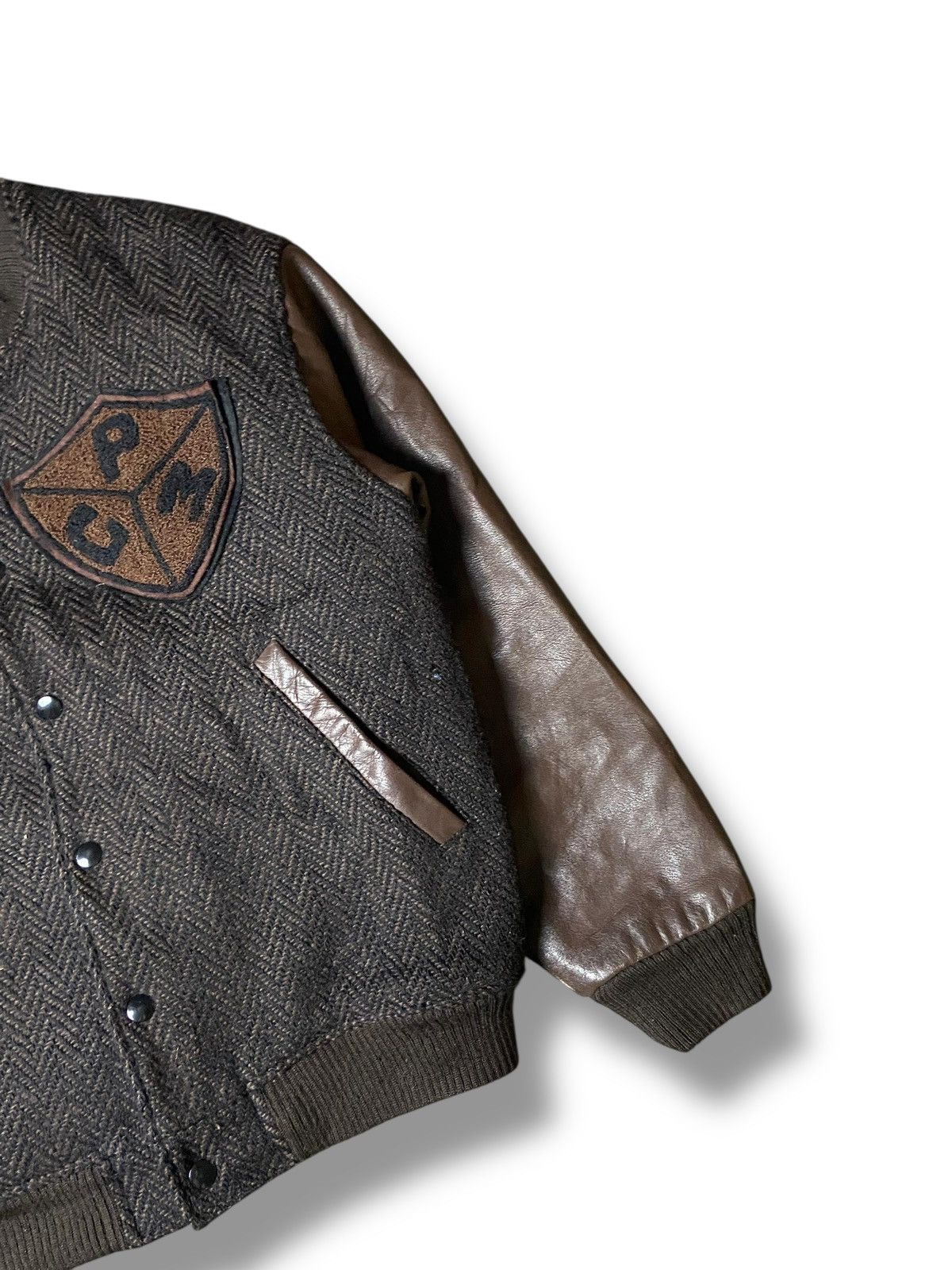 Japanese Brand × Leather × Vintage CAMPUX Brand Cowhide Leather Varsity Jacket (130) Size US XS / EU 42 / 0 - 6 Thumbnail