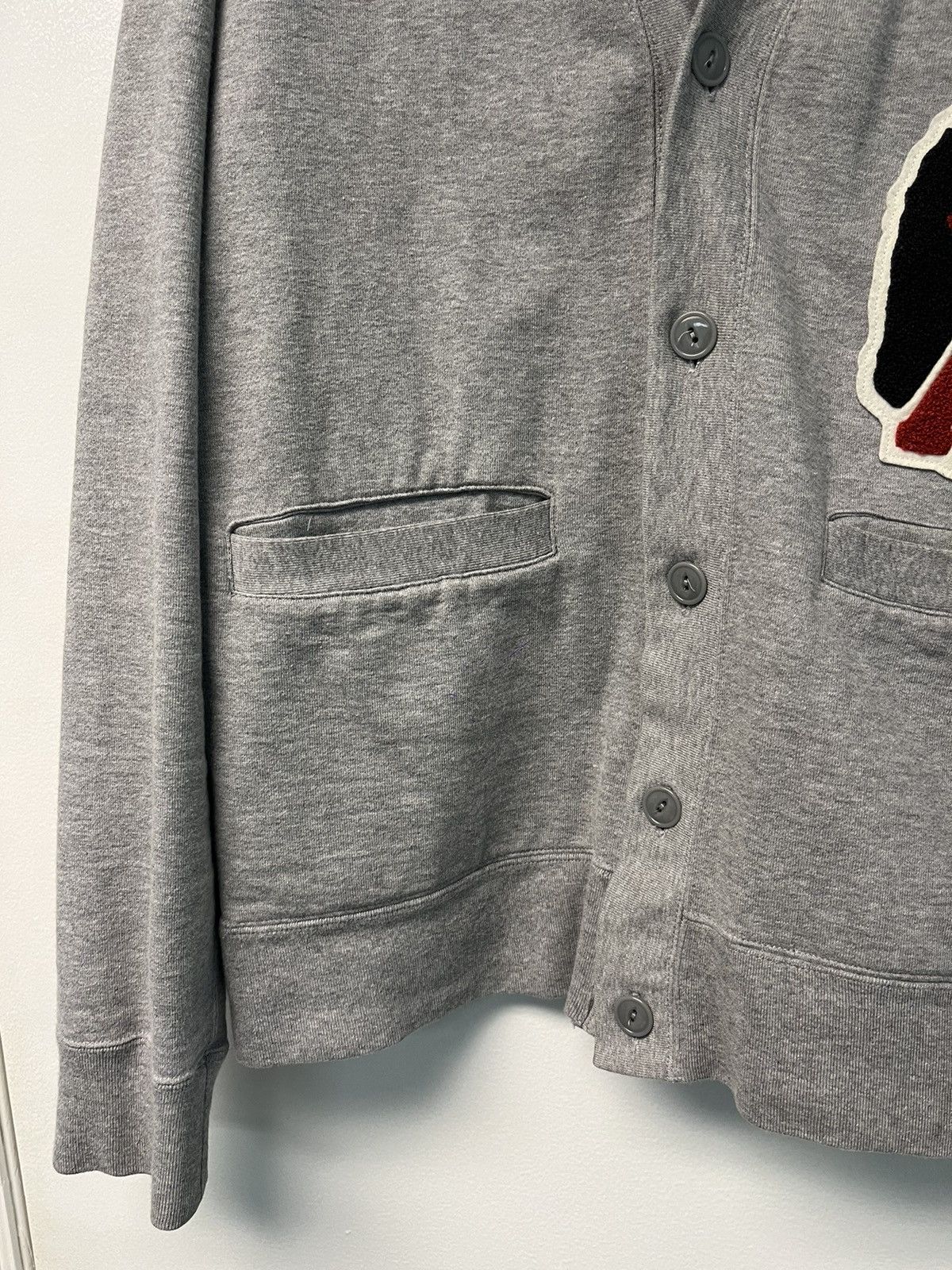 Bape Bape Ape Head Patch Gray Cardigan Size US L / EU 52-54 / 3 - 3 Thumbnail