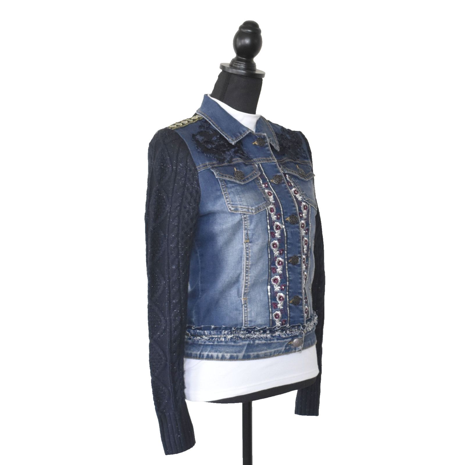 Desigual DESIGUAL Knitted Sleeves Pakaian Jadi Wanita Jacket Sz 36 Size S / US 4 / IT 40 - 3 Thumbnail