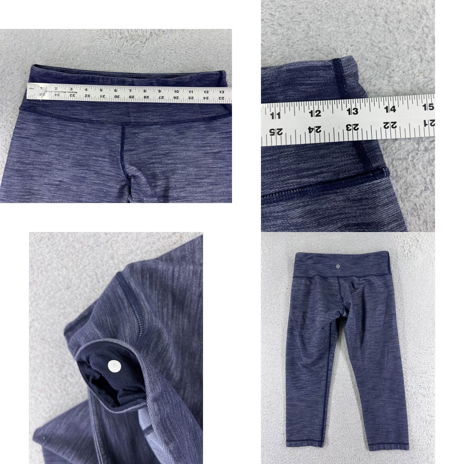 Lululemon VINTAGE Lululemon Wunder Under Crop Pants Women 6 Blue 20" Inseam Cropped Pockets Athleisure Size 28" / US 6 / IT 42 - 8 Thumbnail