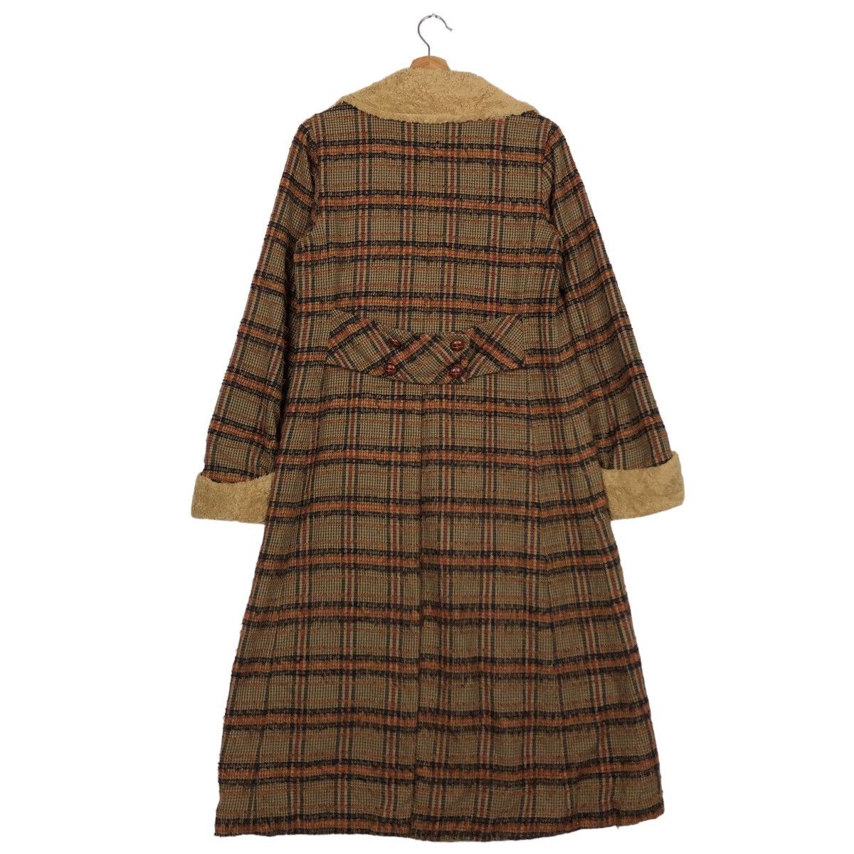 Anna Sui 🔥Tartan Design Fly Coats Long Jacket Mink Fur Lining Size M / US 6-8 / IT 42-44 - 8 Thumbnail