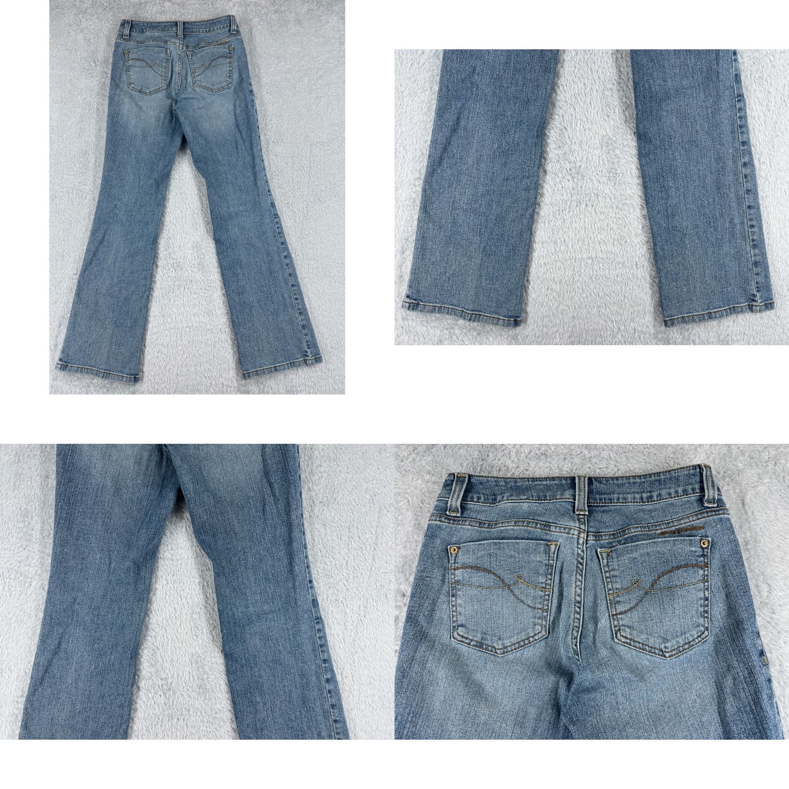 DKNY DKNY Jeans Women 4 Blue Denim Flared Soho Mid Rise 26x30 5-Pocket Design Regular Inseam 30 in Cotton Blend Womens Size 27" / US 4 / IT 40 - 9 Thumbnail