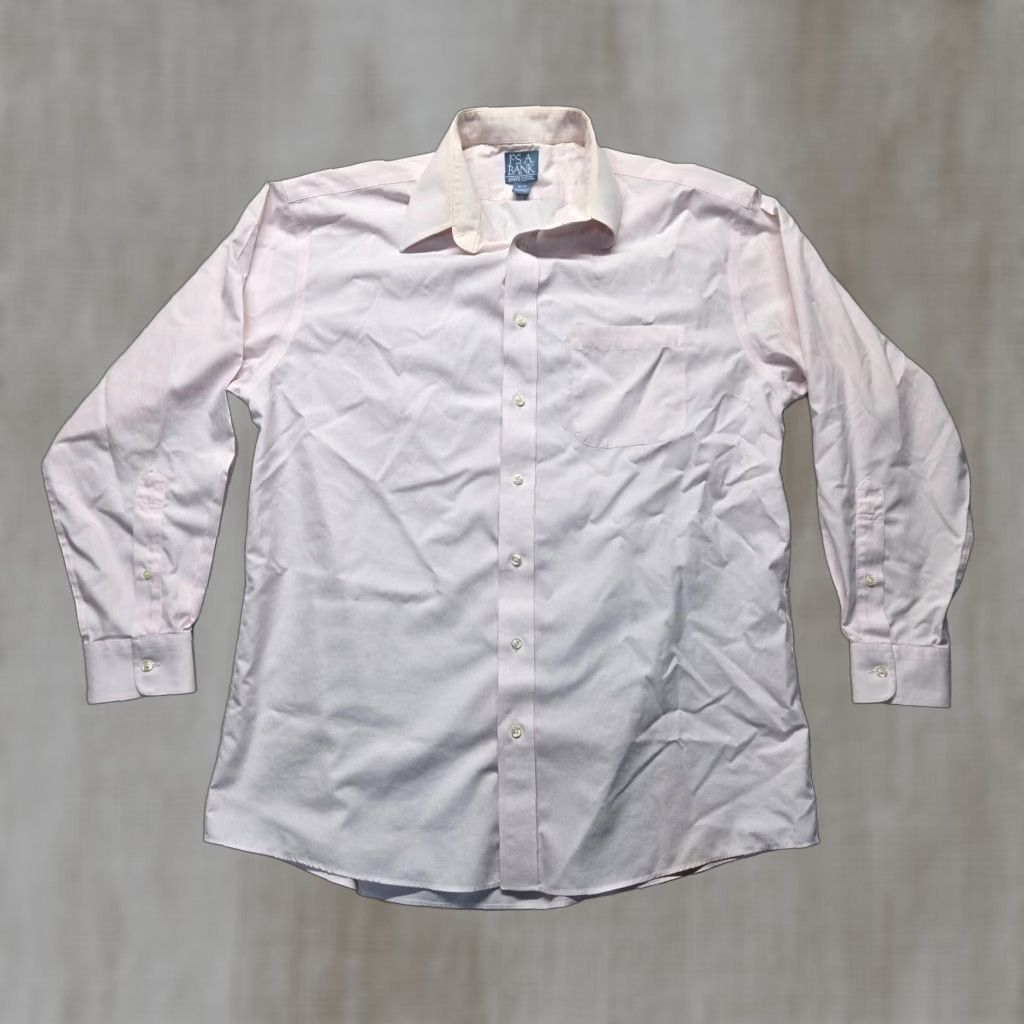 Jos. A. Bank Jos A. Bank Stays Cool White 100% Cotton Button Up Dress Shirt Adult Men's 16 34 Size 42R - 1 Thumbnail