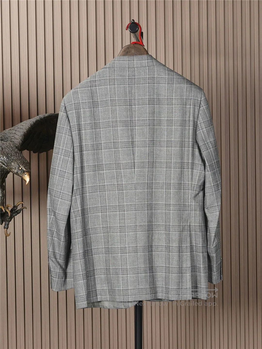 Kiton Classic Gray Plaid Suit Jacket. Size US L / EU 52-54 / 3 - 3 Thumbnail