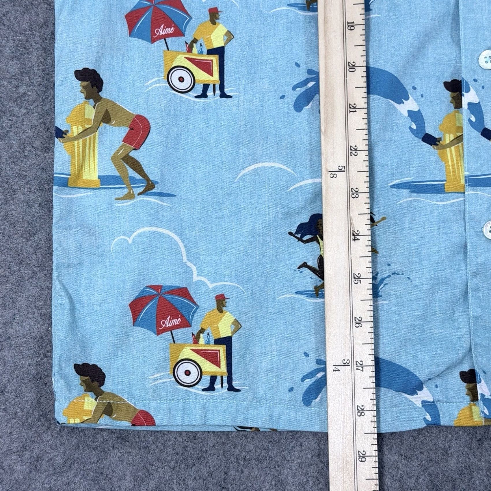 Aime Leon Dore Aime Leon Dore Hawaiian Party Casual Button-Up Shirt Mens Medium Blue Graphic Print Short Sleeve Shirt Size US M / EU 48-50 / 2 - 7 Thumbnail