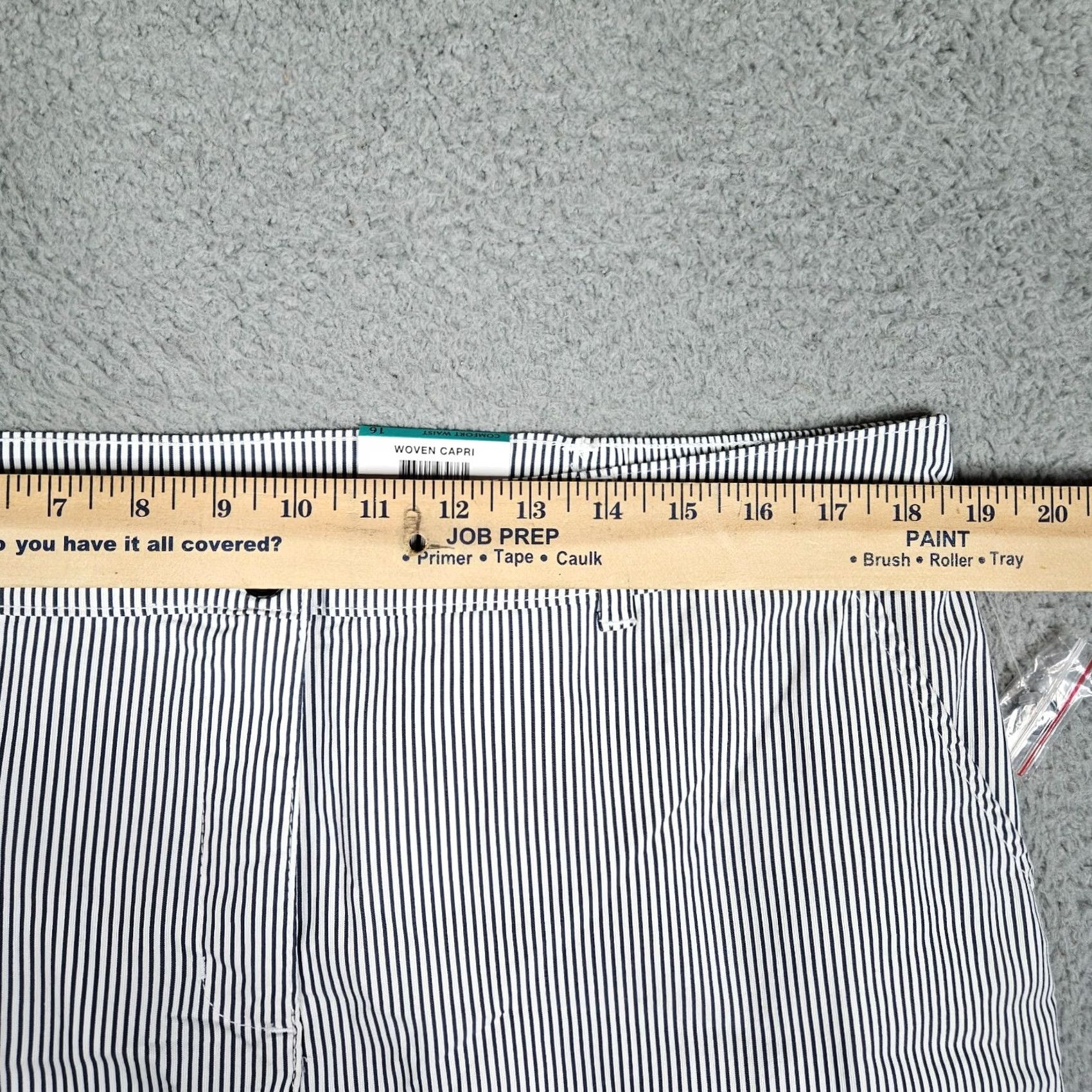 Vintage Karen Scott Women Capri Pants Striped Blue White Chambray 16 Regular Size NEW Size 38" / US 16 / IT 52 - 5 Thumbnail