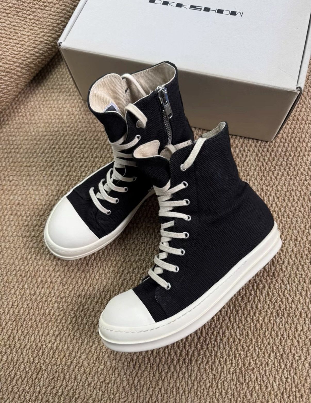 Rick Owens Rick Owens DRKSHDW Double Canvas High Tops K37 Size US 7.5 / EU 40-41 - 1 Thumbnail