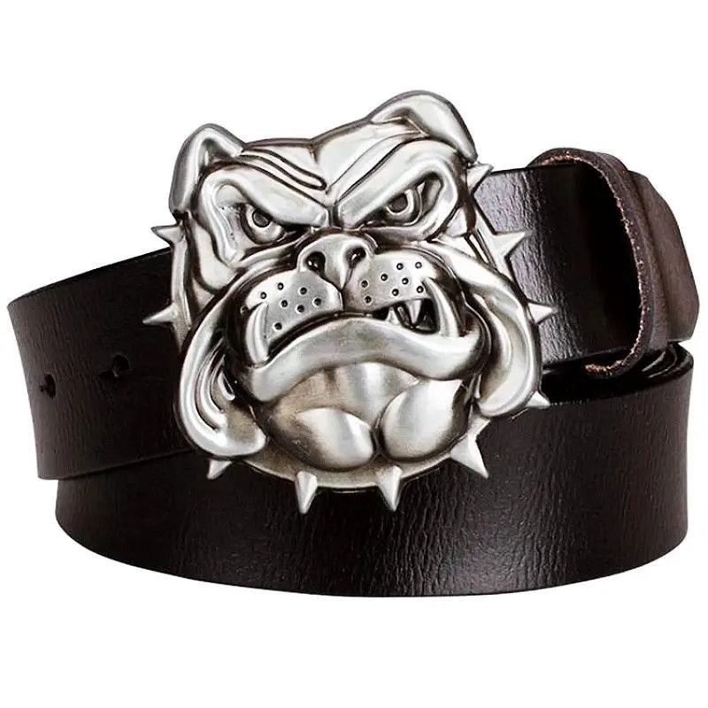 Designer 115cm Angry BullDog Punk Y2k Buckle Belt Size ONE SIZE - 3 Thumbnail