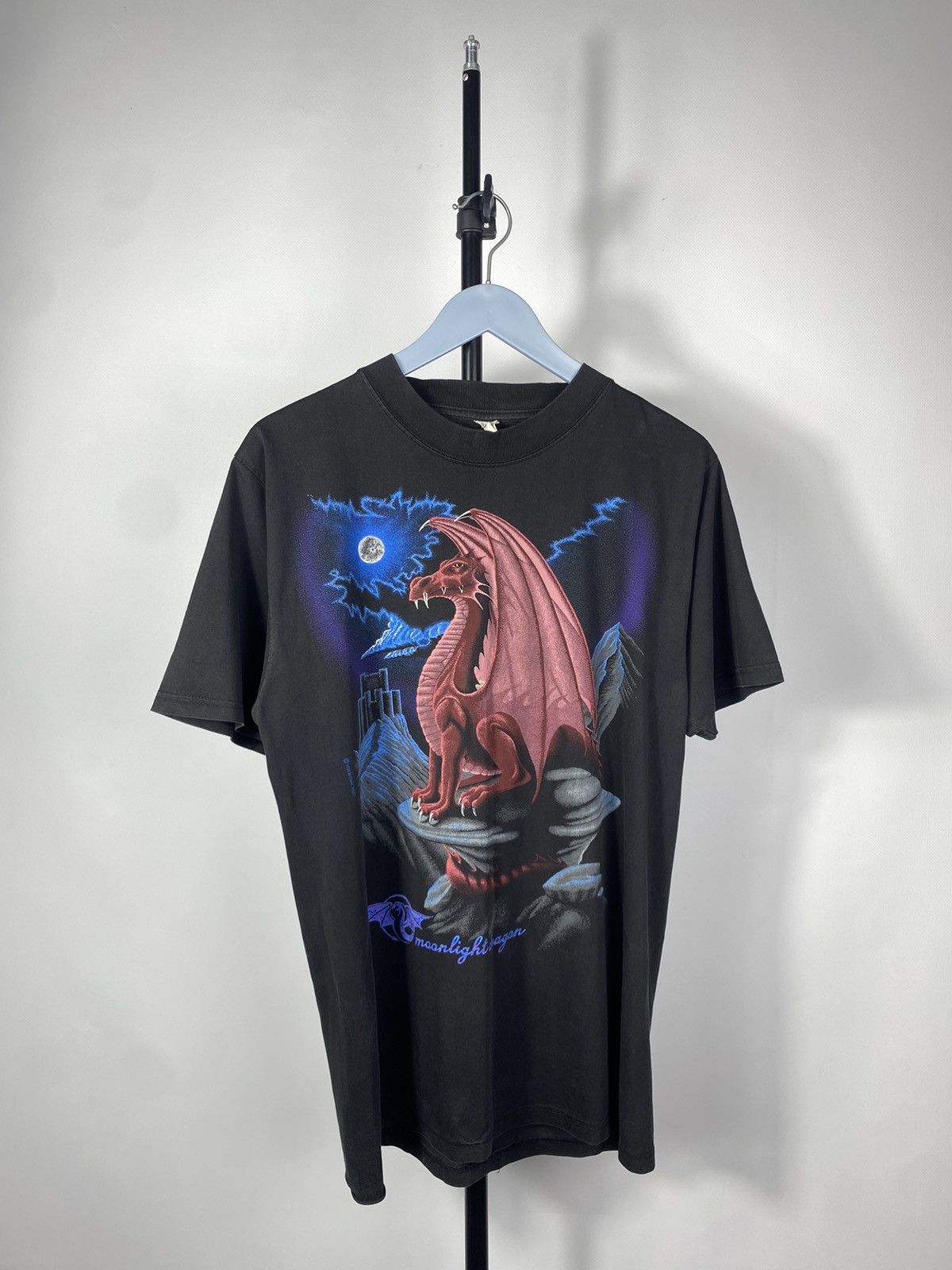 Japanese Brand × Vintage Vintage 90s Japan Rose Moonlight Dragon Big Logo Tee T shirt Size US M / EU 48-50 / 2 - 1 Thumbnail