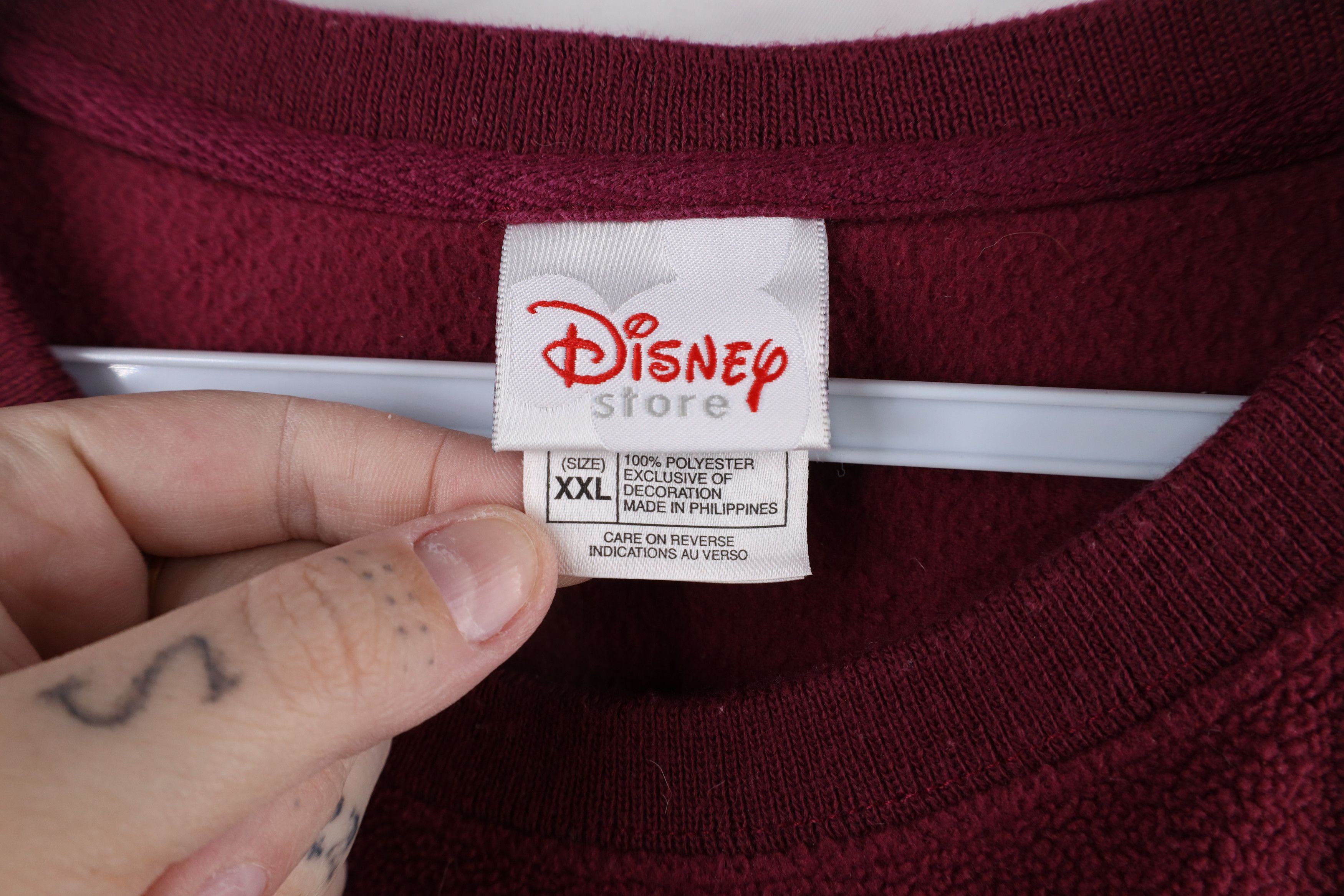 Disney × Vintage Vintage 90s Disney Winnie the Pooh Fleece Sweatshirt Maroon Size XXL / US 16-18 / IT 52-54 - 6 Thumbnail