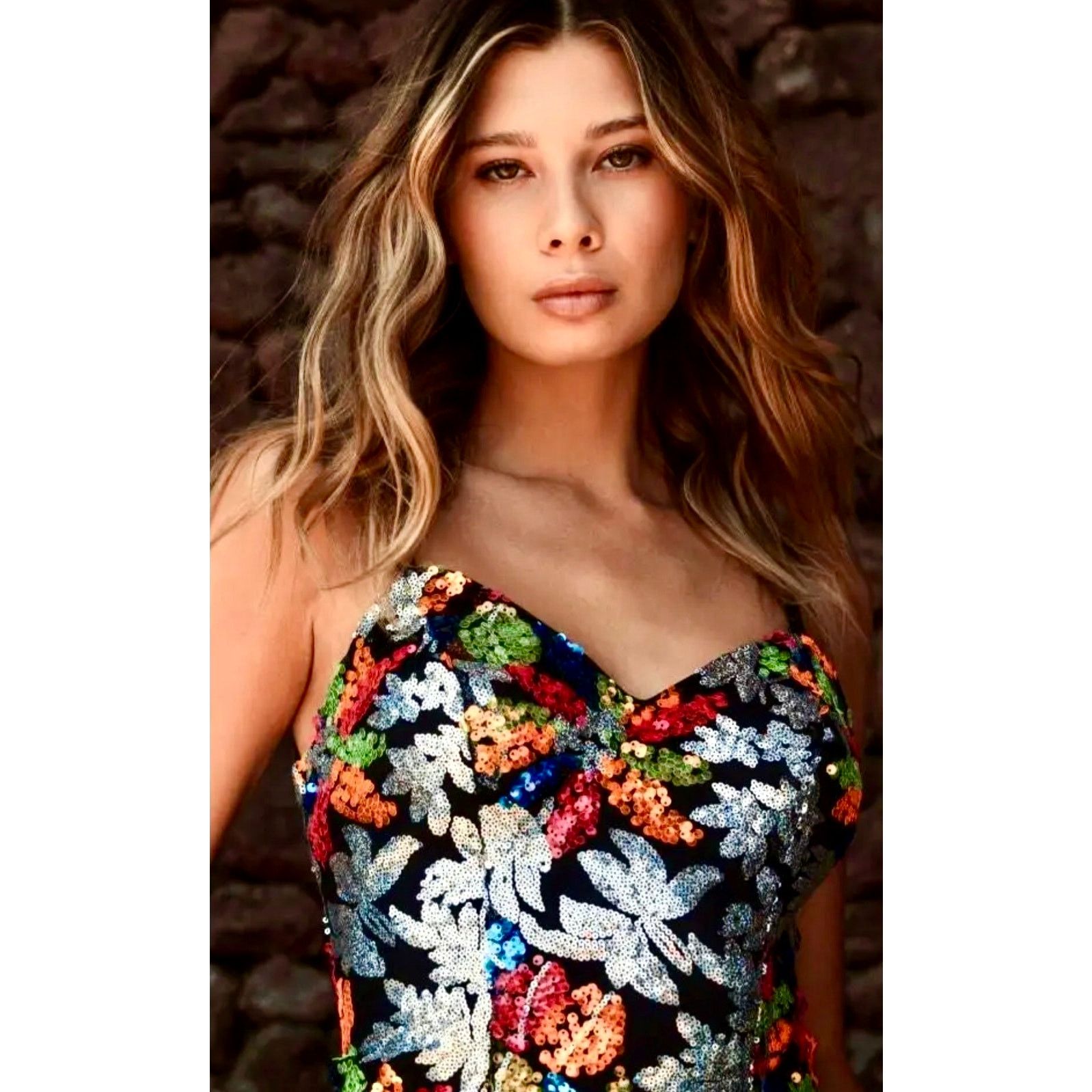 Other Mac Duggal Black Sequined Floral Detail Mini Dress size 8 Size M / US 6-8 / IT 42-44 - 7 Thumbnail