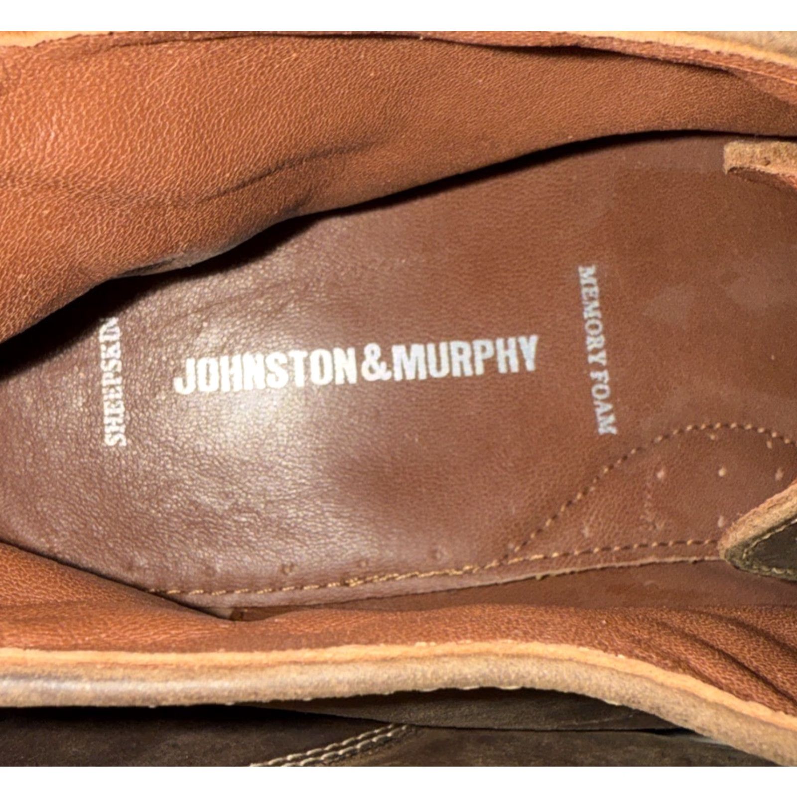 JOHNSTON & MURPHY Men\'s Brown Leather Ankle Boots SHEEPSKIN CHUKKA SIZE 14 M JOHNSTON & MURPHY Men\ main image 4
