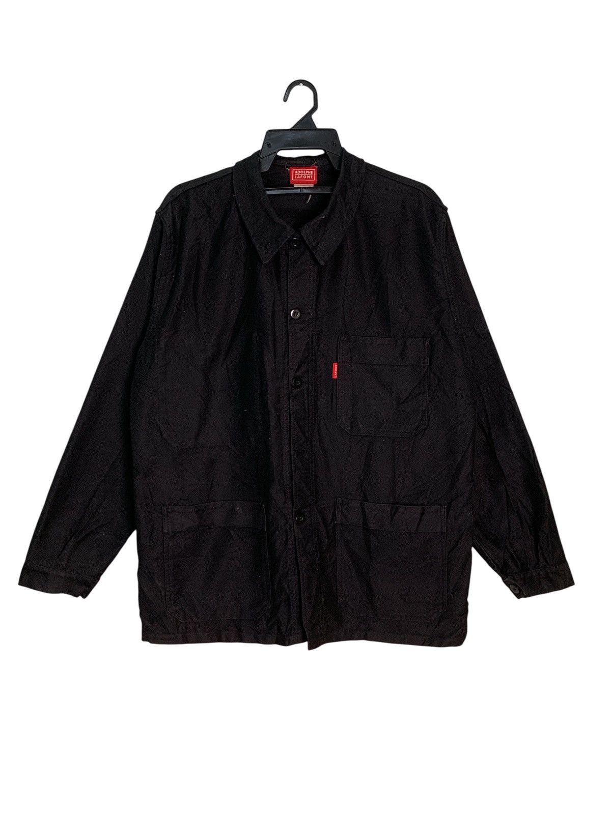 Other Rare Vintage Adolphe Lafont Black Moleskin Chore Jacket Size US L / EU 52-54 / 3 - 1 Thumbnail