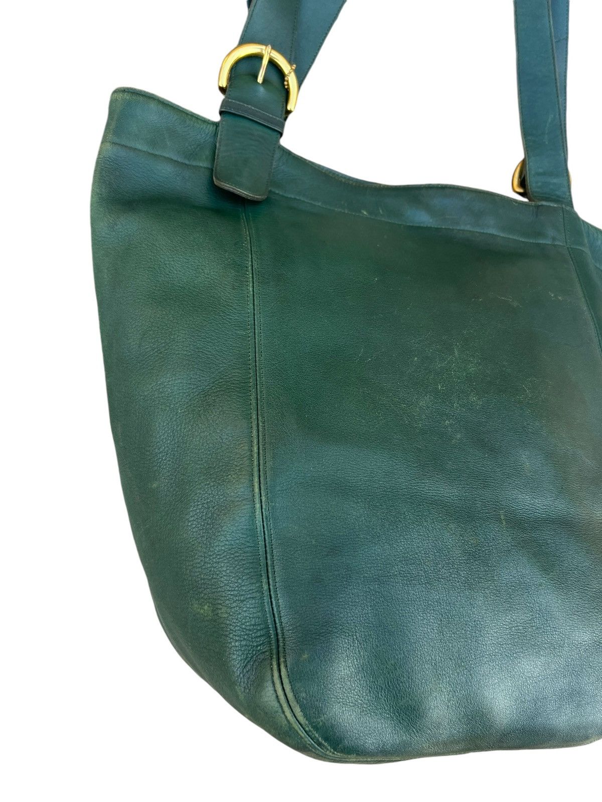 Leather Vintage 90s COACH Distressed Patina Leather Tote Bag Size ONE SIZE - 8 Thumbnail