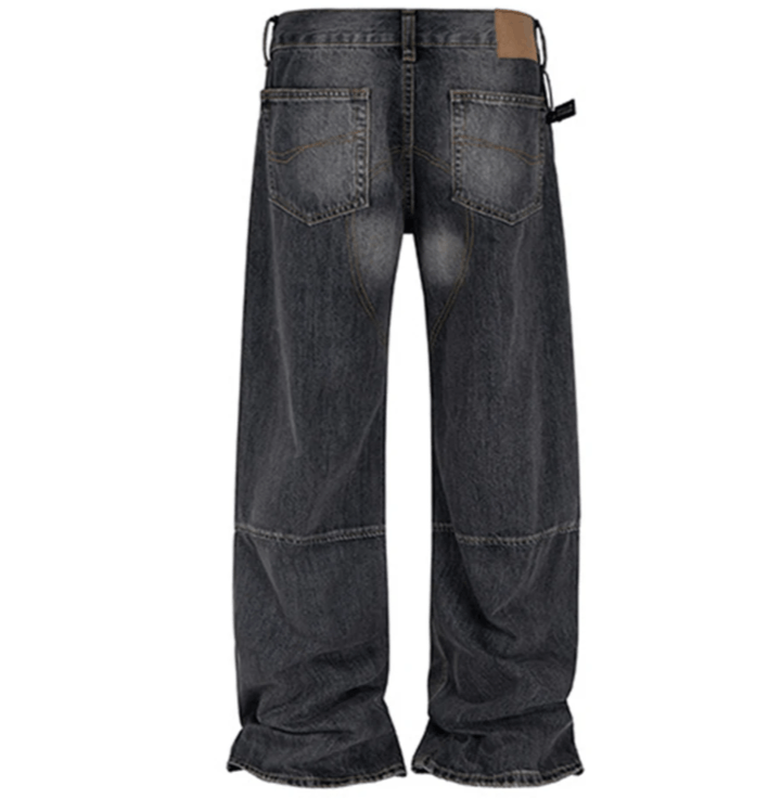 Japanese Brand Black Loose Straight Denim Pants Size US 32 / EU 48 - 2 Thumbnail