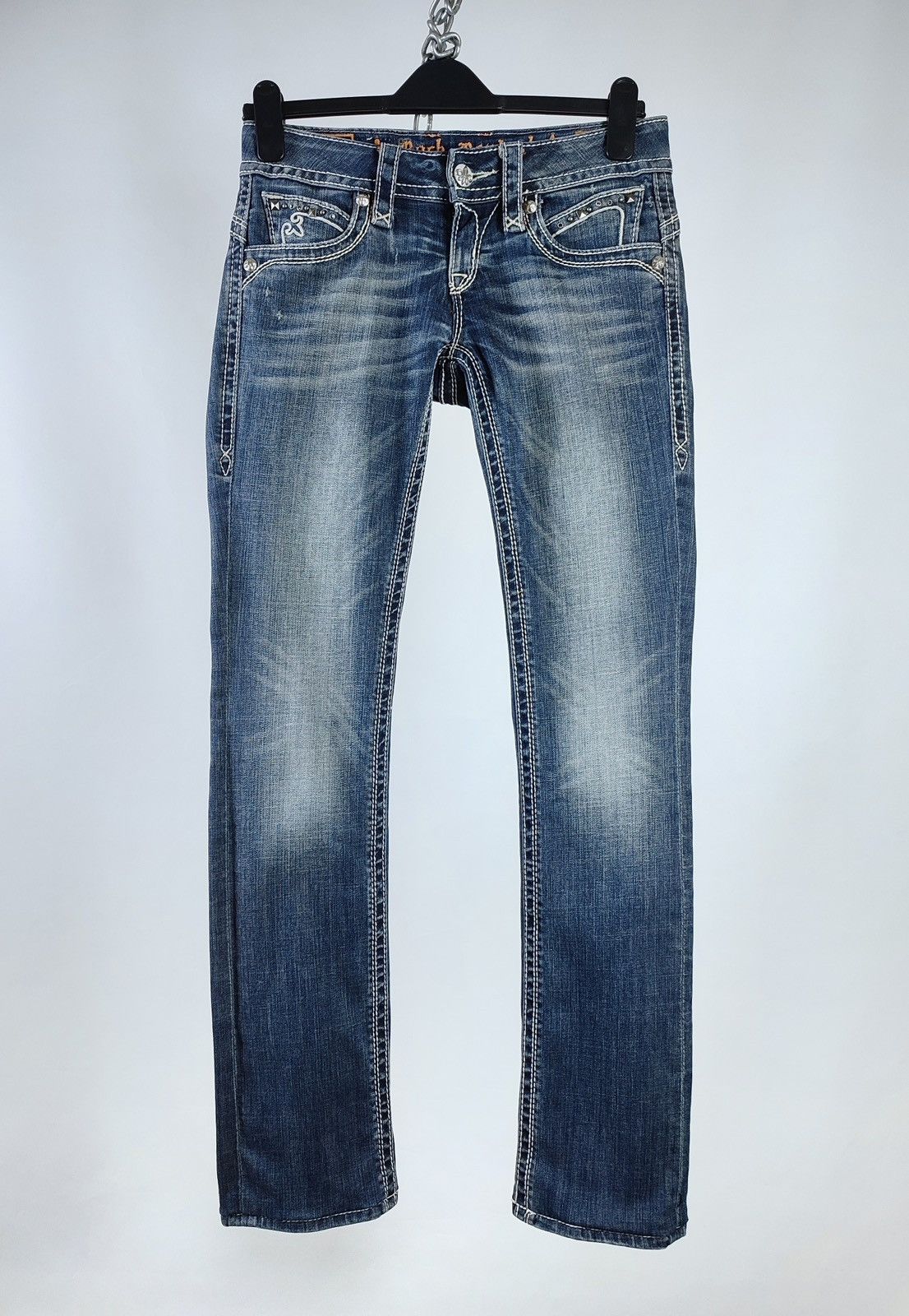Rock Revival Y2K Rock Revival Rhinestones Embroidered Denim Jeans Size 27" / US 4 / IT 40 - 4 Thumbnail