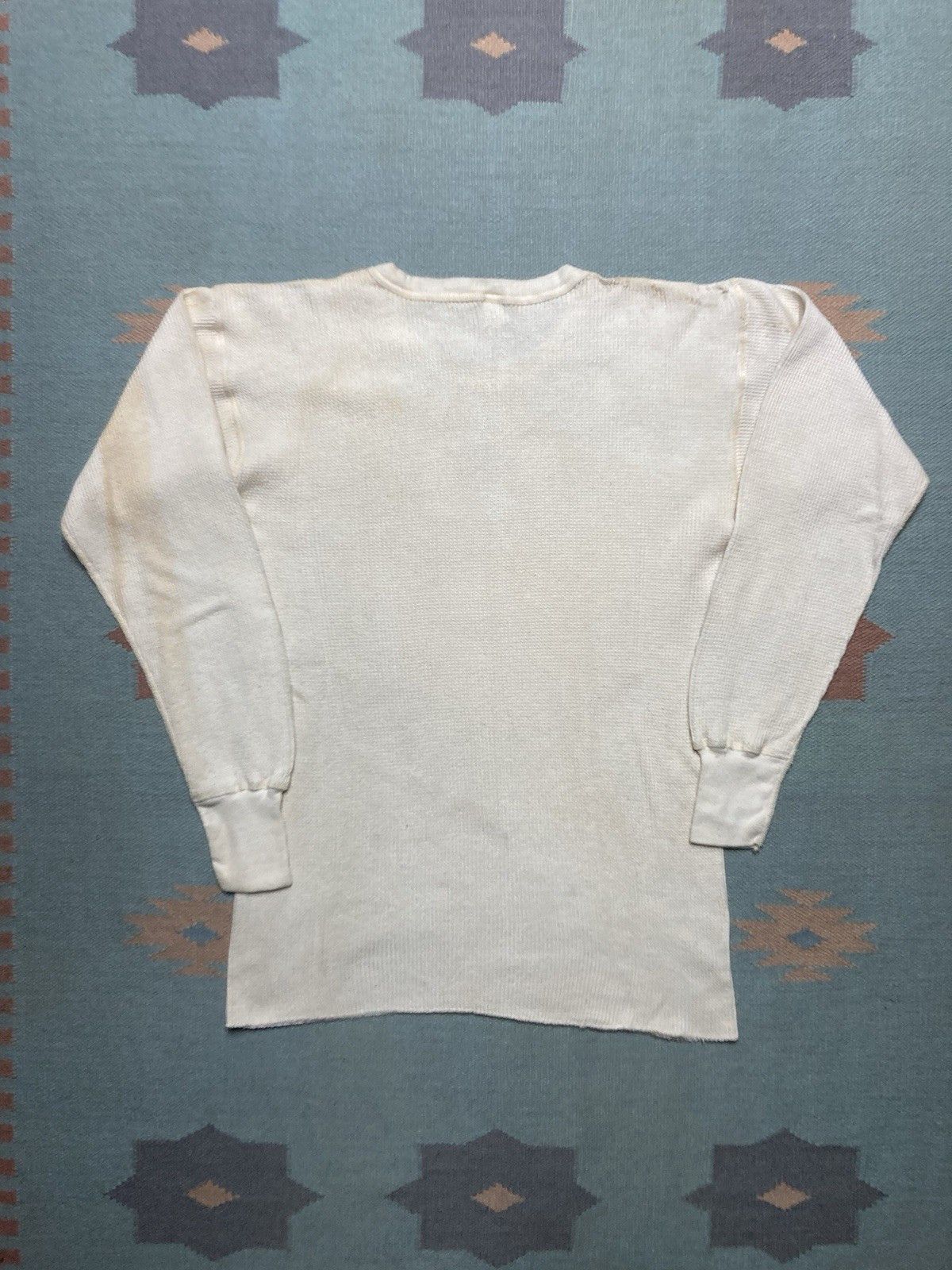 Vintage 70s waffle knit thermal shirt Kmart grunge cotton base XXL Size US XXL / EU 58 / 5 - 8 Thumbnail