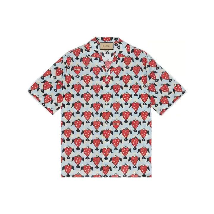 Gucci Gucci x Harry Styles Heart Print Shirt Size US L / EU 52-54 / 3 - 1 Thumbnail