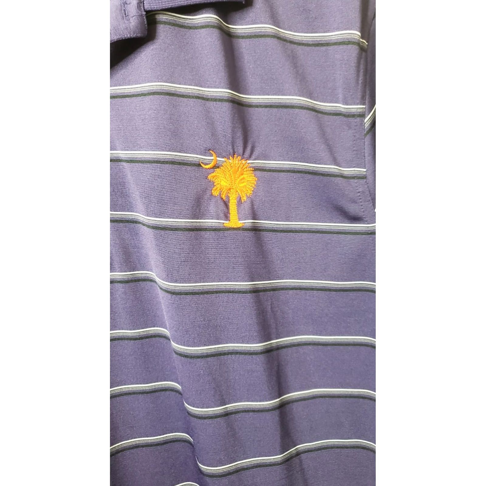 Cutter & Buck Cutter & Buck DryTec GOLF POLO SS SHIRT Mens L Purple Striped SC State Logo Size US L / EU 52-54 / 3 - 5 Thumbnail