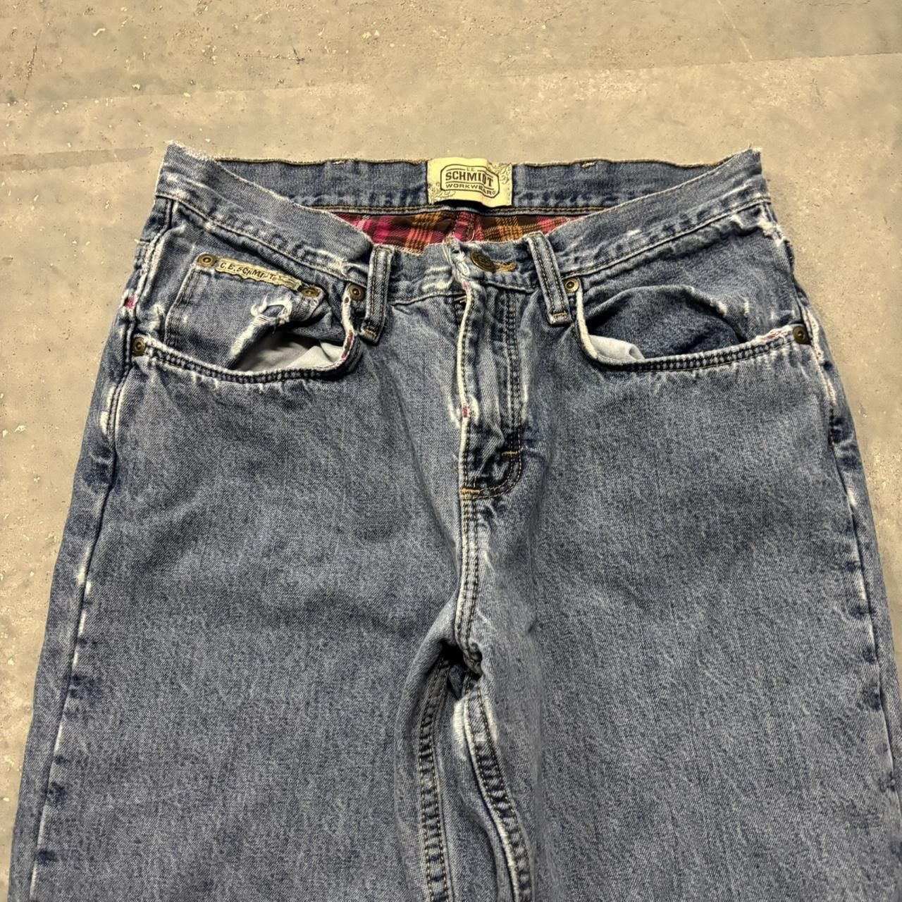 Japanese Brand × Vintage Crazy Vintage Y2K/2000s Grunge Medium Wash Insulated Distressed Denim Jeans! Size US 27 - 5 Thumbnail