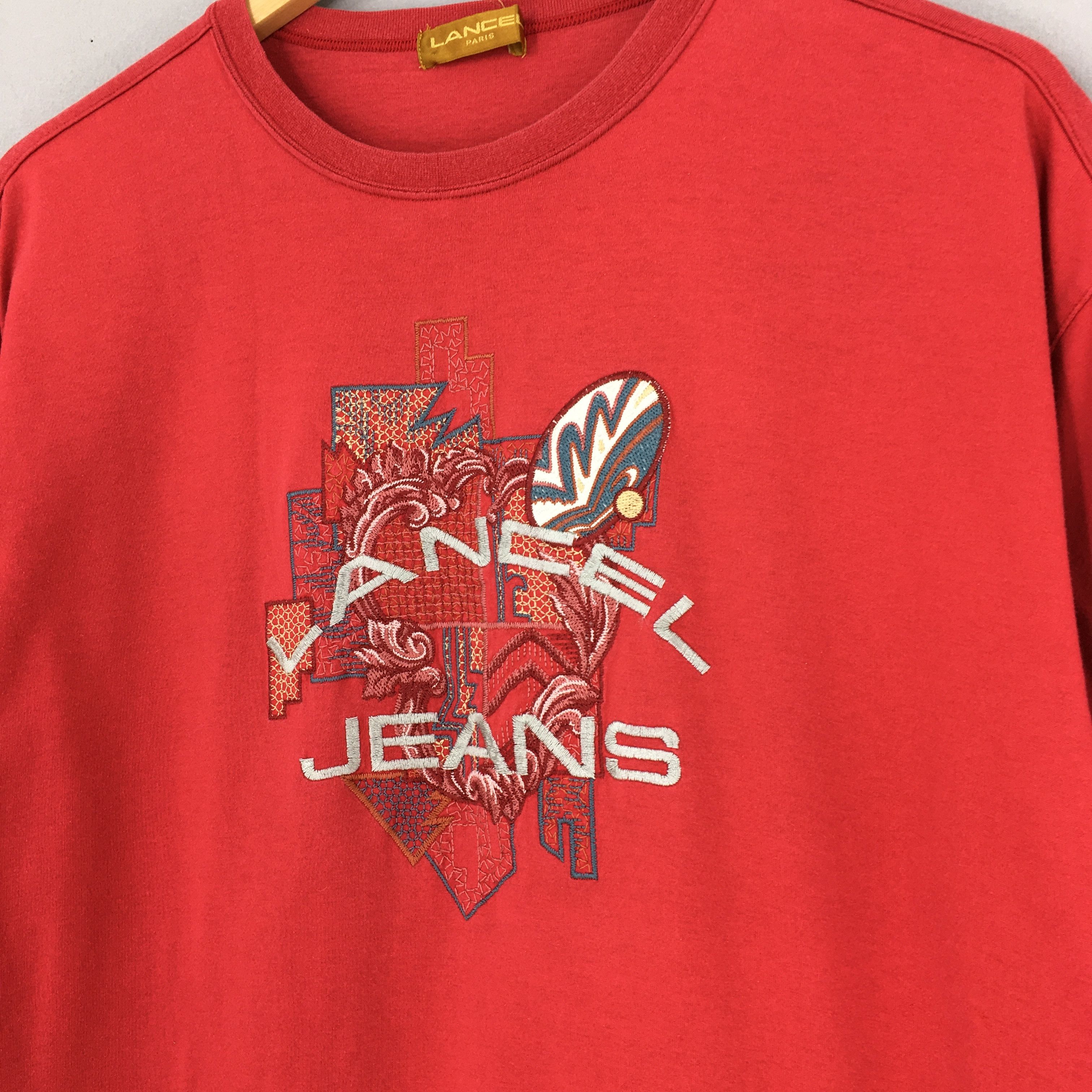 Designer × Lancel × Vintage Vintage Lancel Jeans Red Tshirt Large Size US L / EU 52-54 / 3 - 4 Thumbnail
