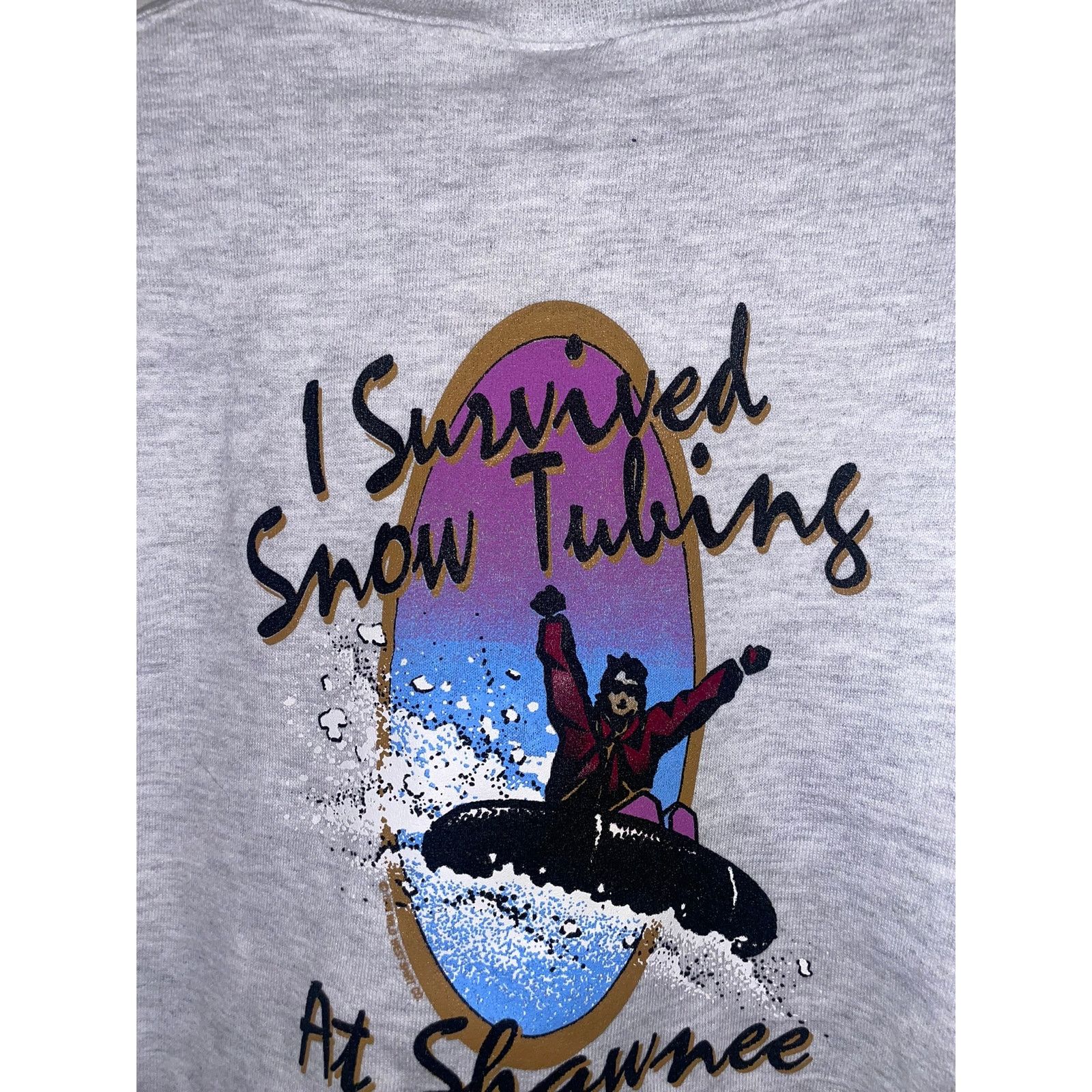 Jerzees Vintage Shawnee Mountain Sweatshirt Snow Tubing Stained 90s Size US M / EU 48-50 / 2 - 7 Thumbnail