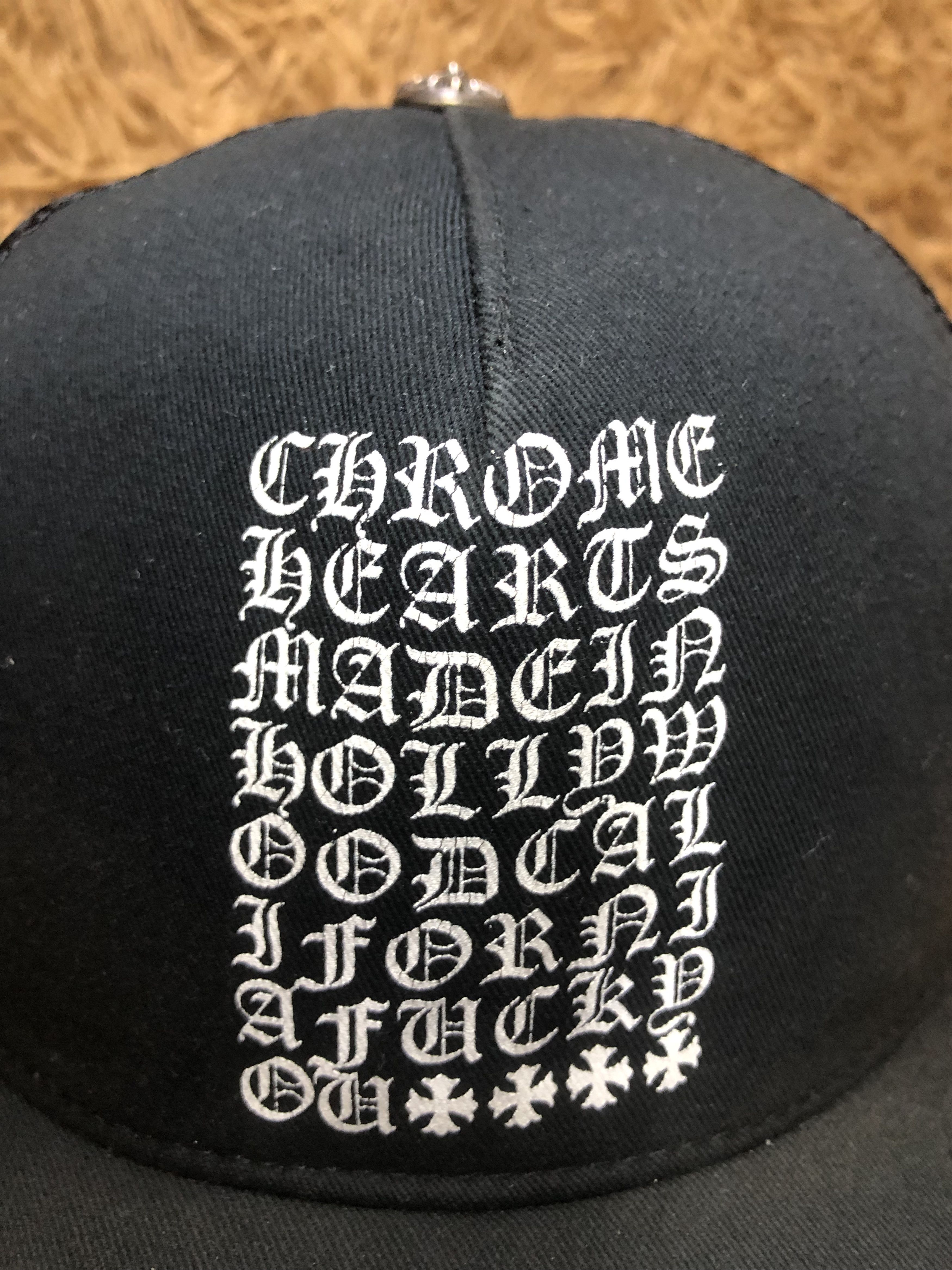 Chrome Hearts CH Eye Chart Made in Hollywood FUCK YOU Trucker Hat Cap |  Grailed