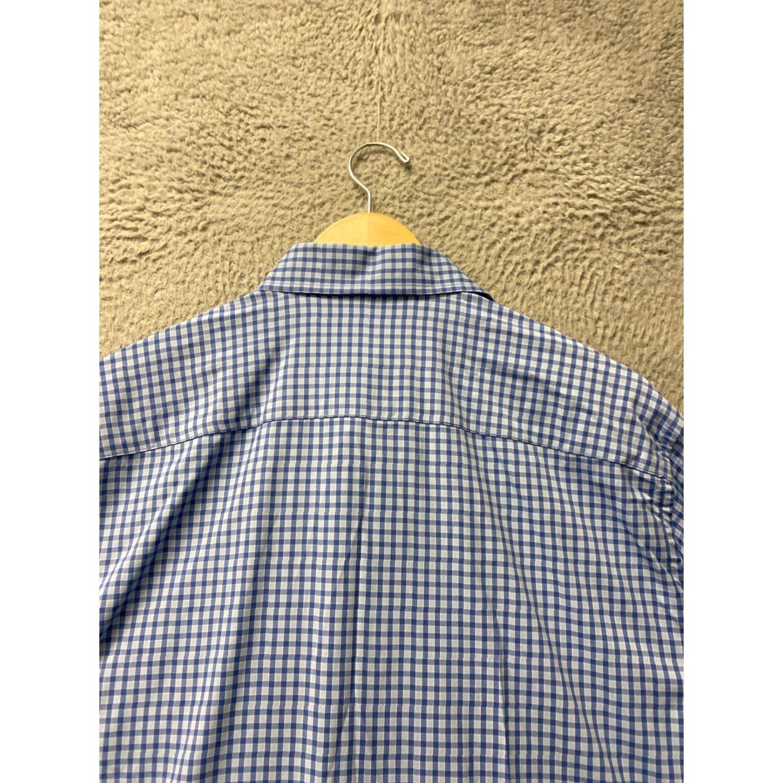Peter Millar VINTAGE Peter Millar Summer Comfort Performance Button Up Shirt Men Large Long Sleeve Check Blue Nylon Spandex Size US L / EU 52-54 / 3 - 8 Thumbnail