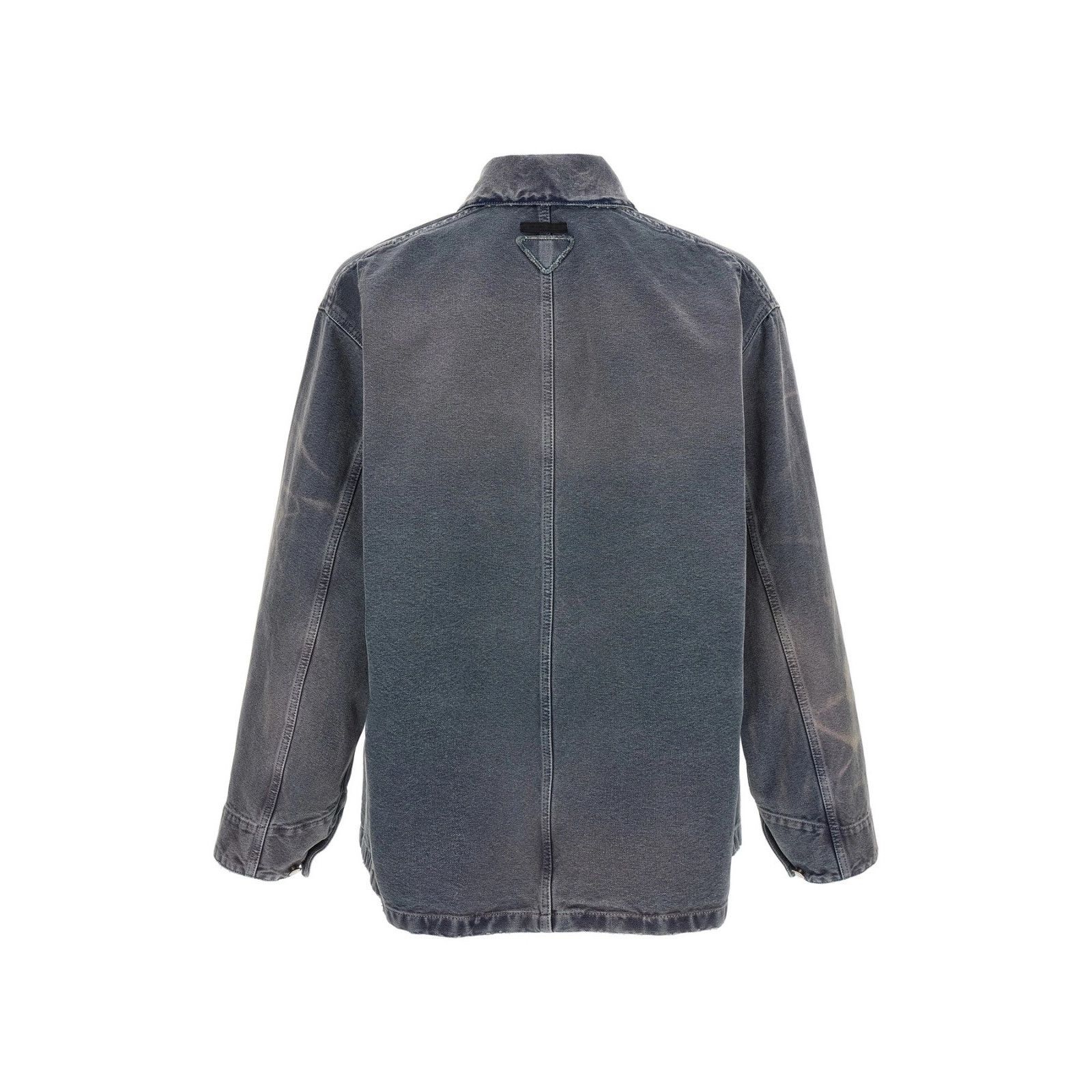 Prada PRADA Blouson Blue Canvas Distressed Jacket New & Authentic Size US M / EU 48-50 / 2 - 2 Thumbnail
