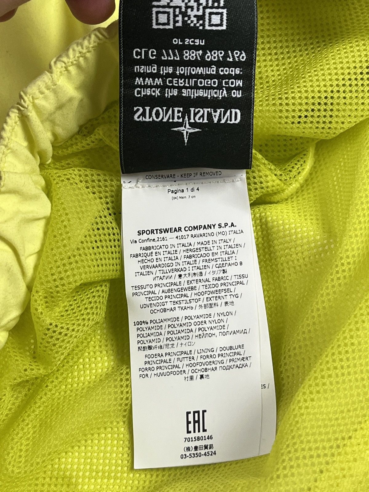 Stone Island Stone Island Nylon Swim Shorts – Neon Yellow (Size M) Size US 32 / EU 48 - 13 Thumbnail