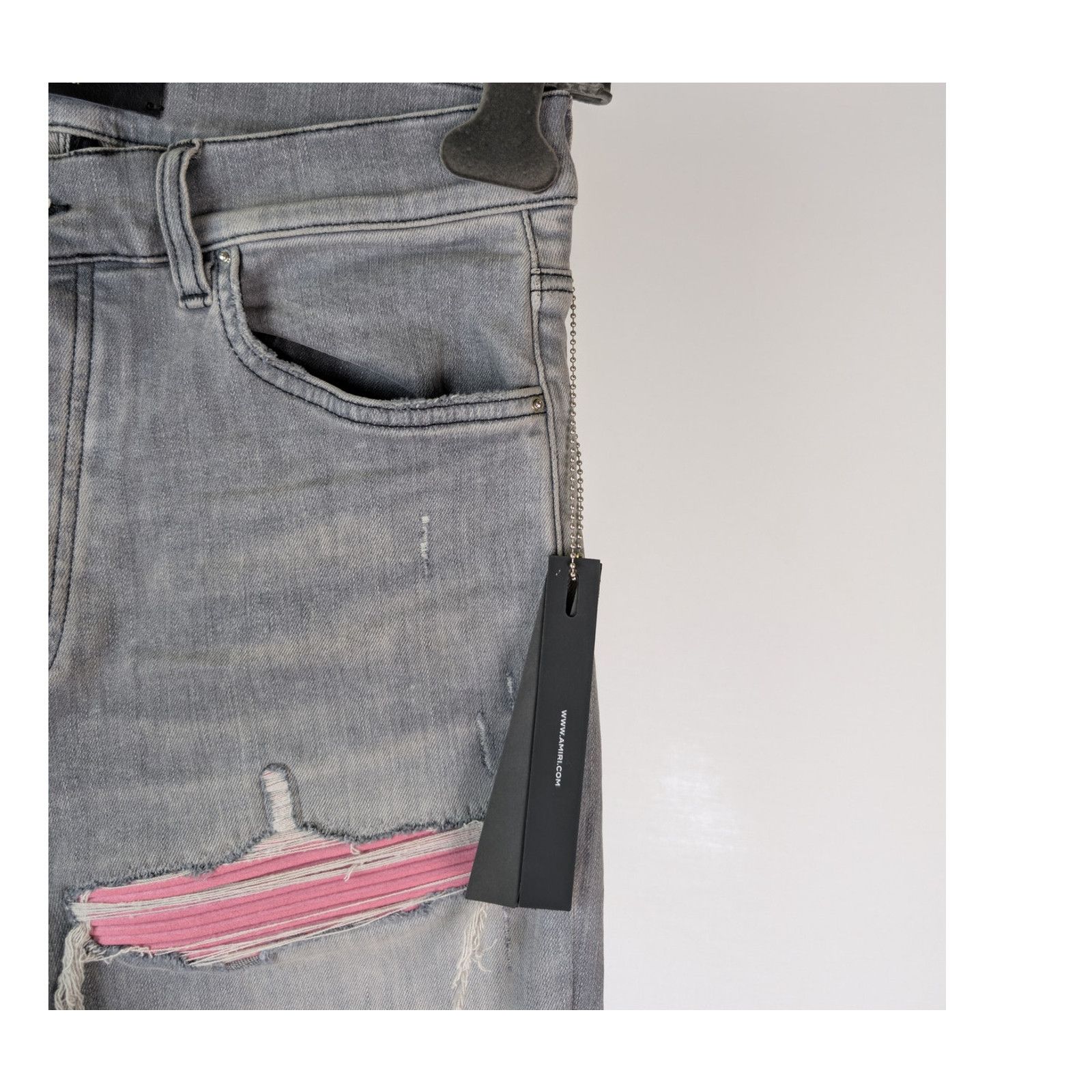 Amiri o1rshd1 Ultrasuede MX1 Denim Jeans in Concrete Grey Size US 29 - 5 Thumbnail