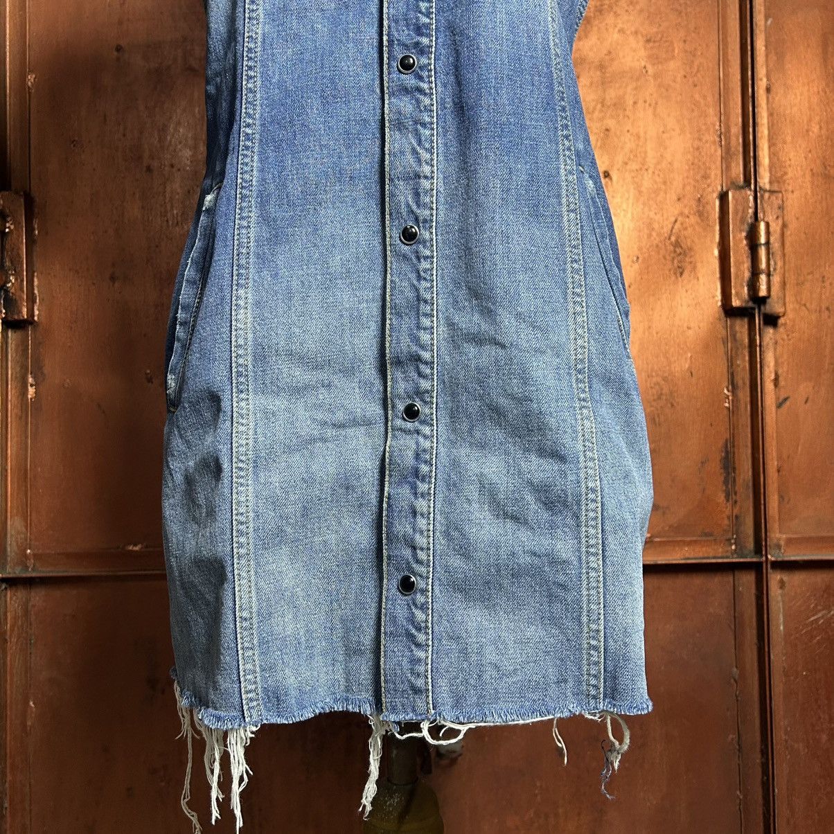 Saint Laurent Paris SAINT LAURENT PARIS Vintage Dresses Blue Denim Size L / US 10 / IT 46 - 11 Thumbnail