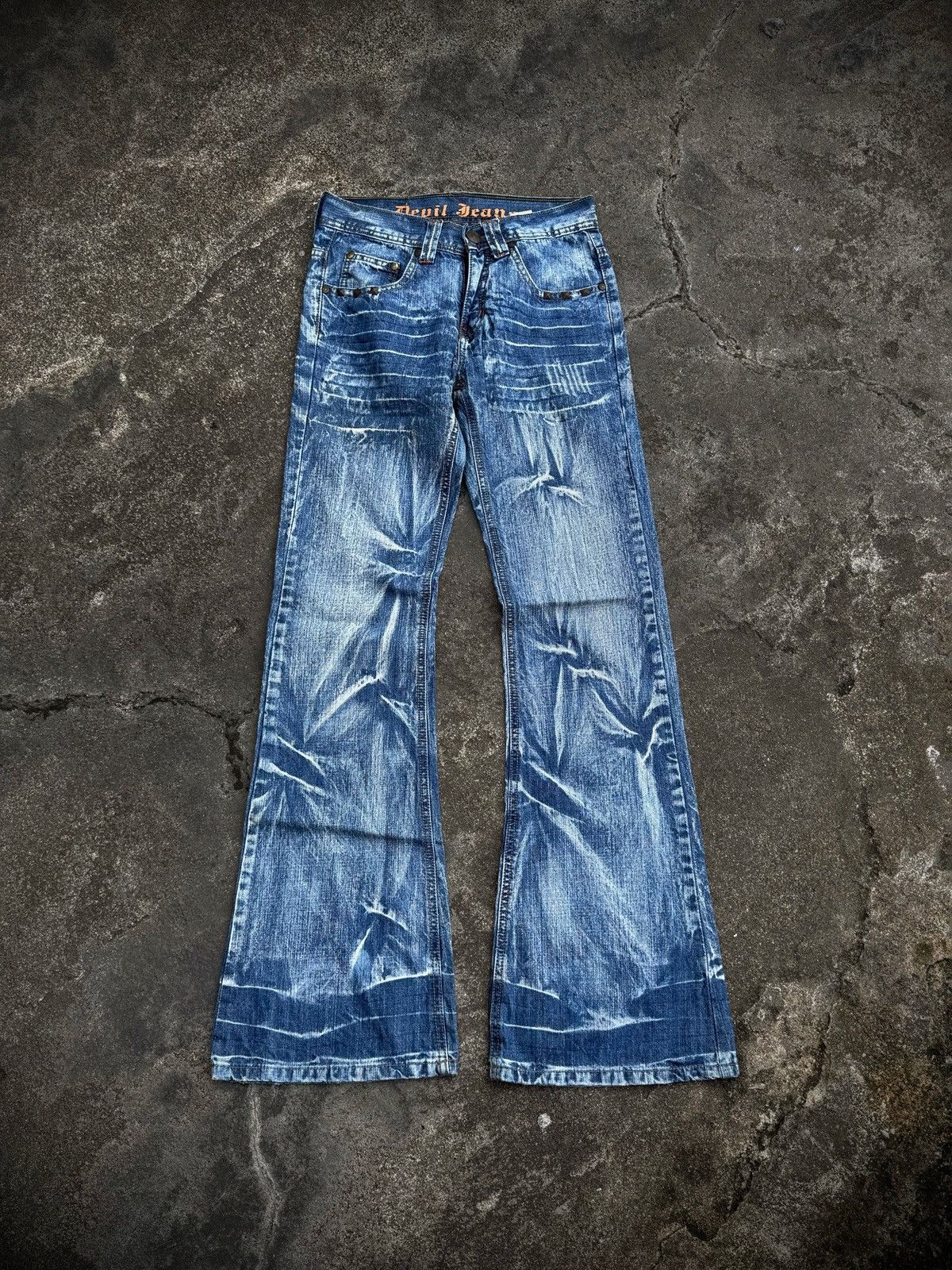 Tornado Mart Flared Studded Devil Jeans Ifsix lgb styled japanese Size US 29 - 1 Thumbnail