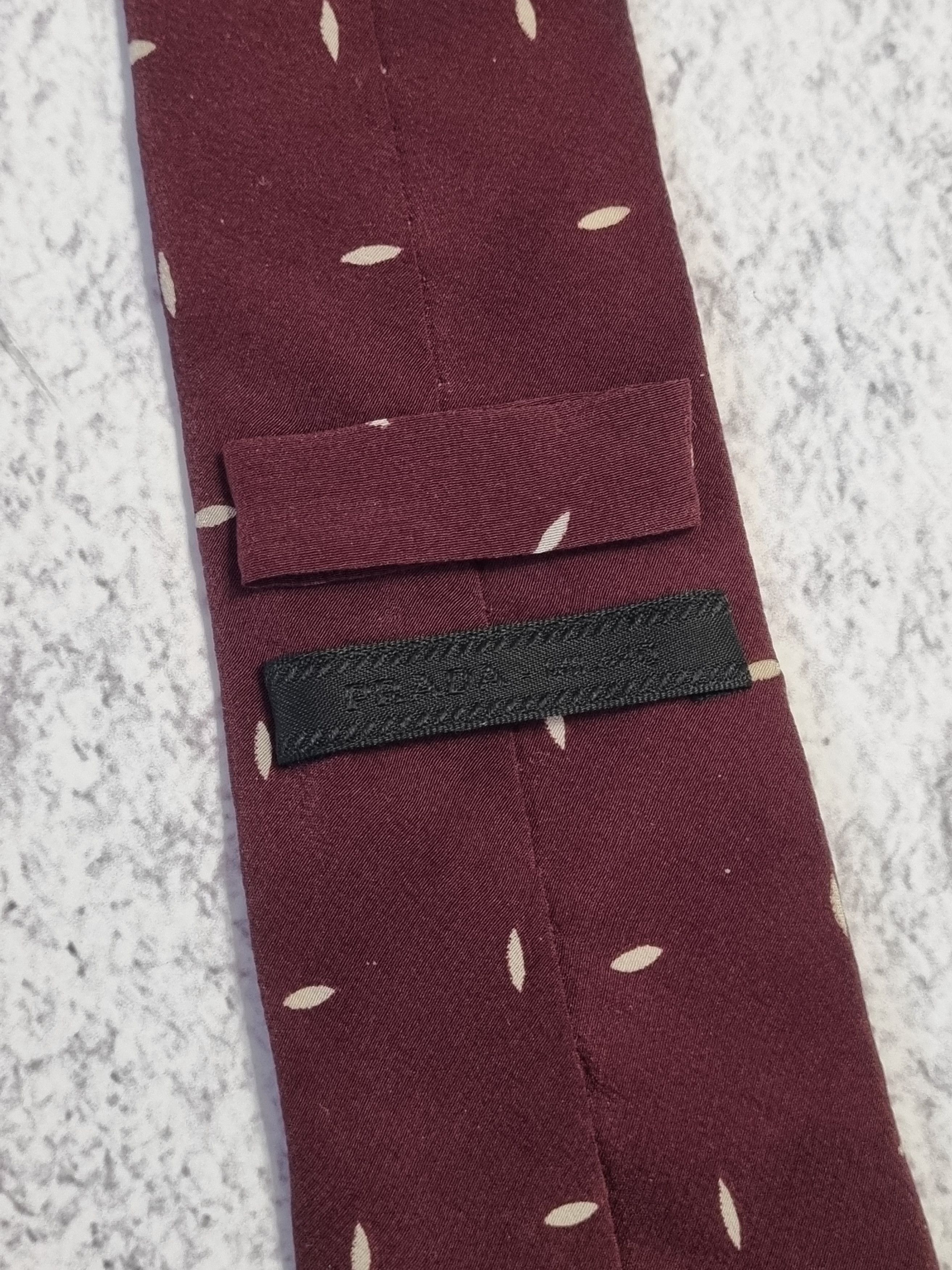 Prada Prada Milano Burgundy Silk Tie Size ONE SIZE - 6 Thumbnail