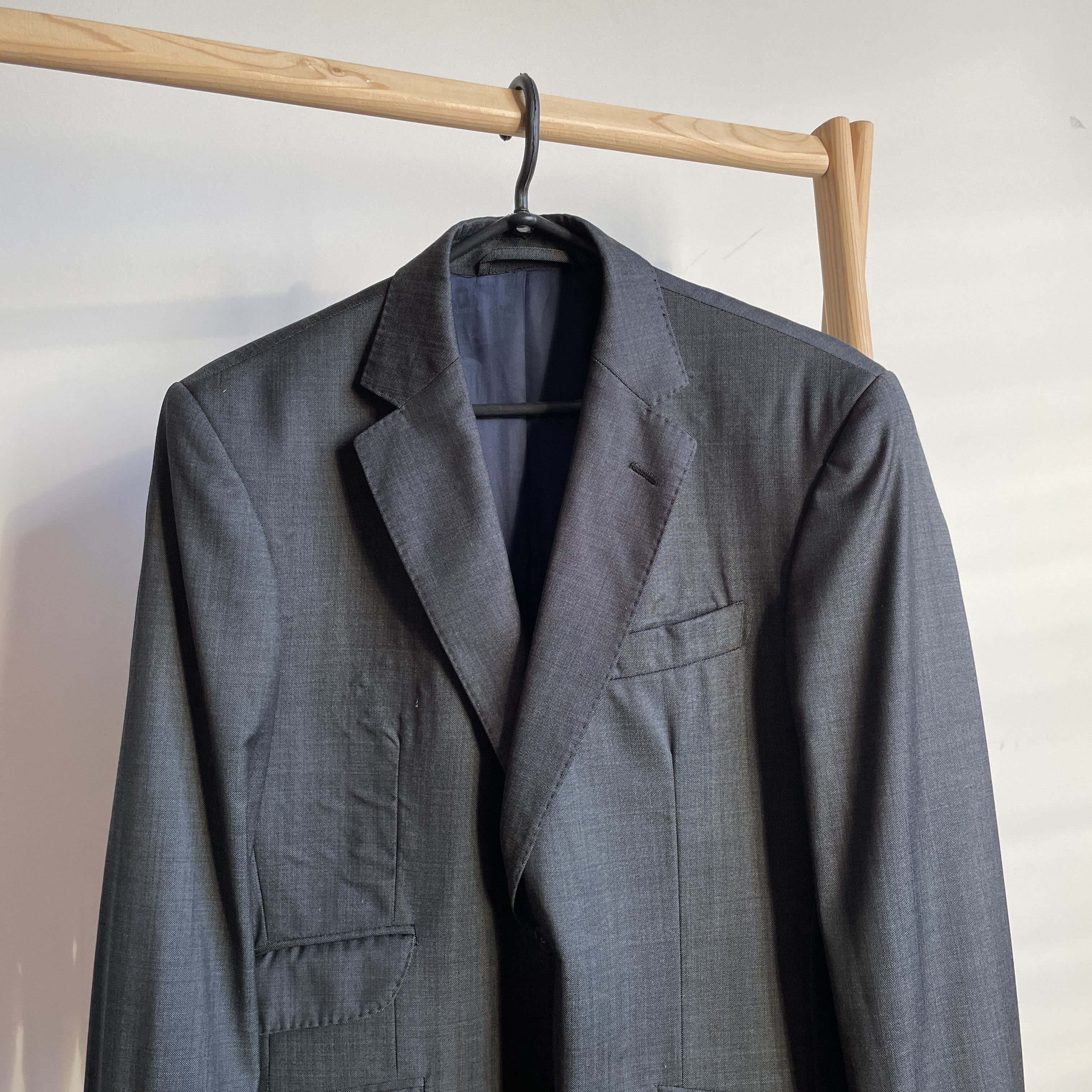 Hackett Hackett Pinhead Charcoal Gray Wool Suit Size EUR48R/UK/US38R Size 38R - 5 Thumbnail