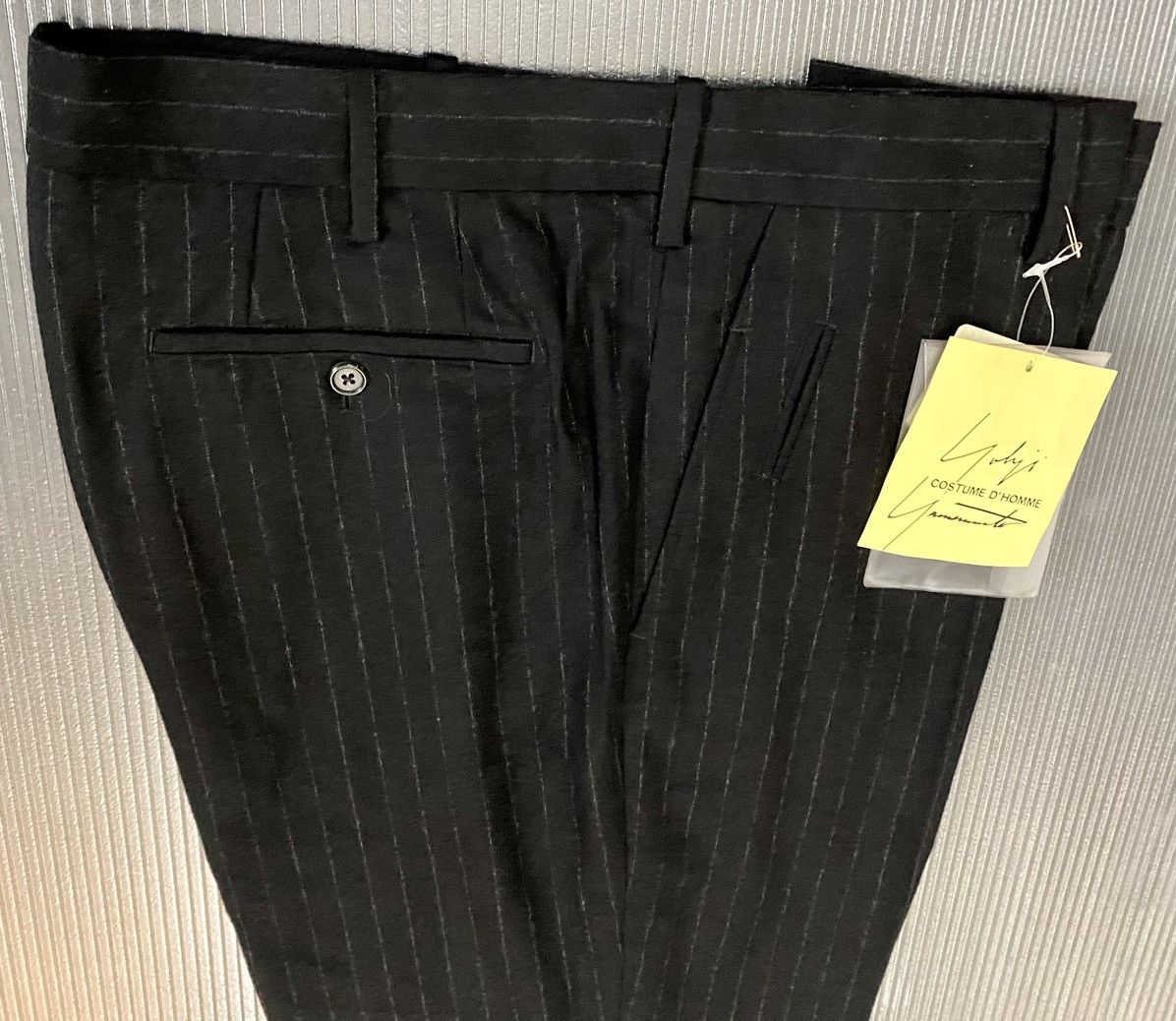 Yohji Yamamoto Yohji Yamamoto 🇮🇹 costume D’homme Nero wool felt slacks 5 NWT Size US 39 - 11 Thumbnail