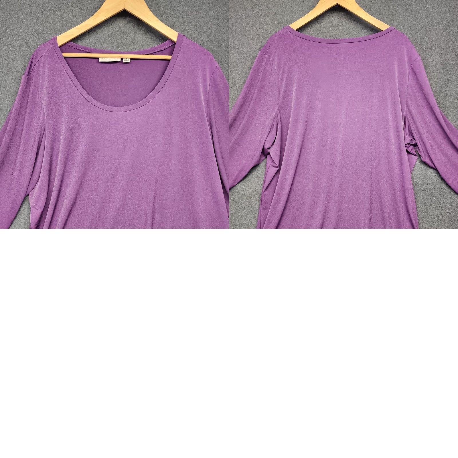 Vintage Susan Graver Top Womens 2X Purple Blouse Slinky Stretch Office Plus Size Pullover Womens 2X Purple Blouse Office Slinky Stretch Susan Graver Size XXL / US 16-18 / IT 52-54 - 8 Thumbnail