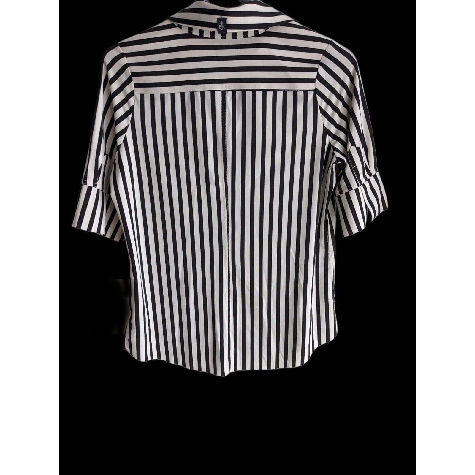 Hilditch & Key Belyn Striped Short Sleeve Stretchy Sport Shirt XS Size XS / US 0-2 / IT 36-38 - 5 Thumbnail