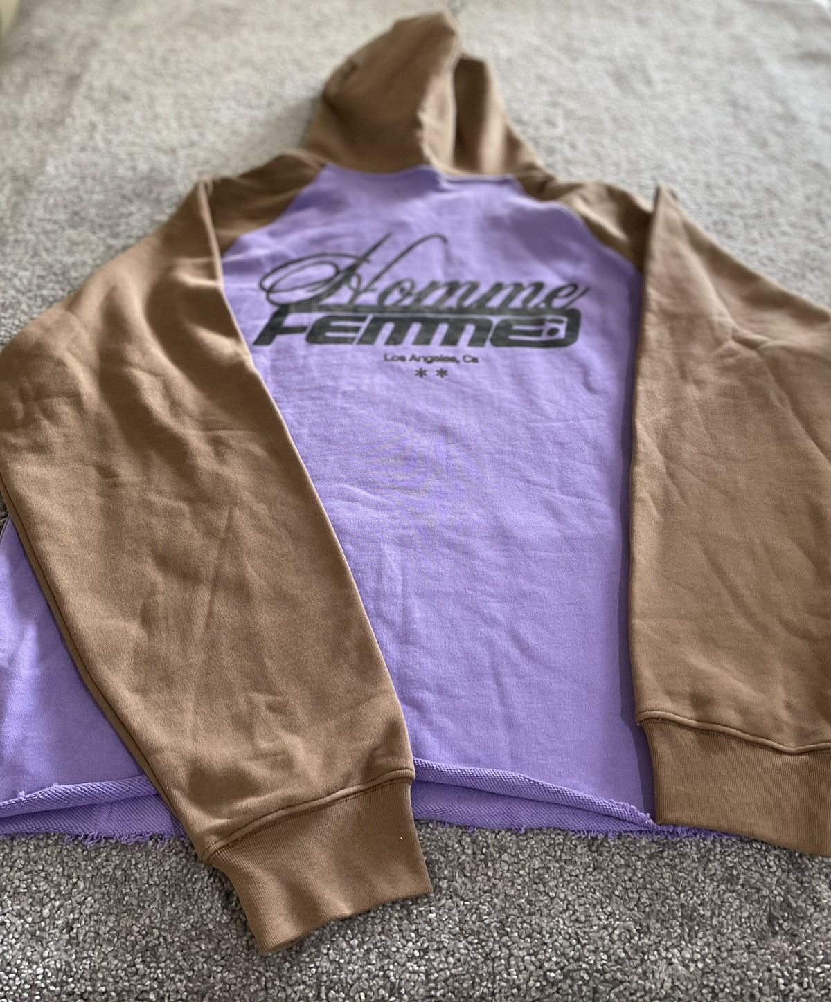 Homme + Femme La Homme Femme Lavender Brown Colorblock Hoodie NWT Size US L / EU 52-54 / 3 - 6 Thumbnail